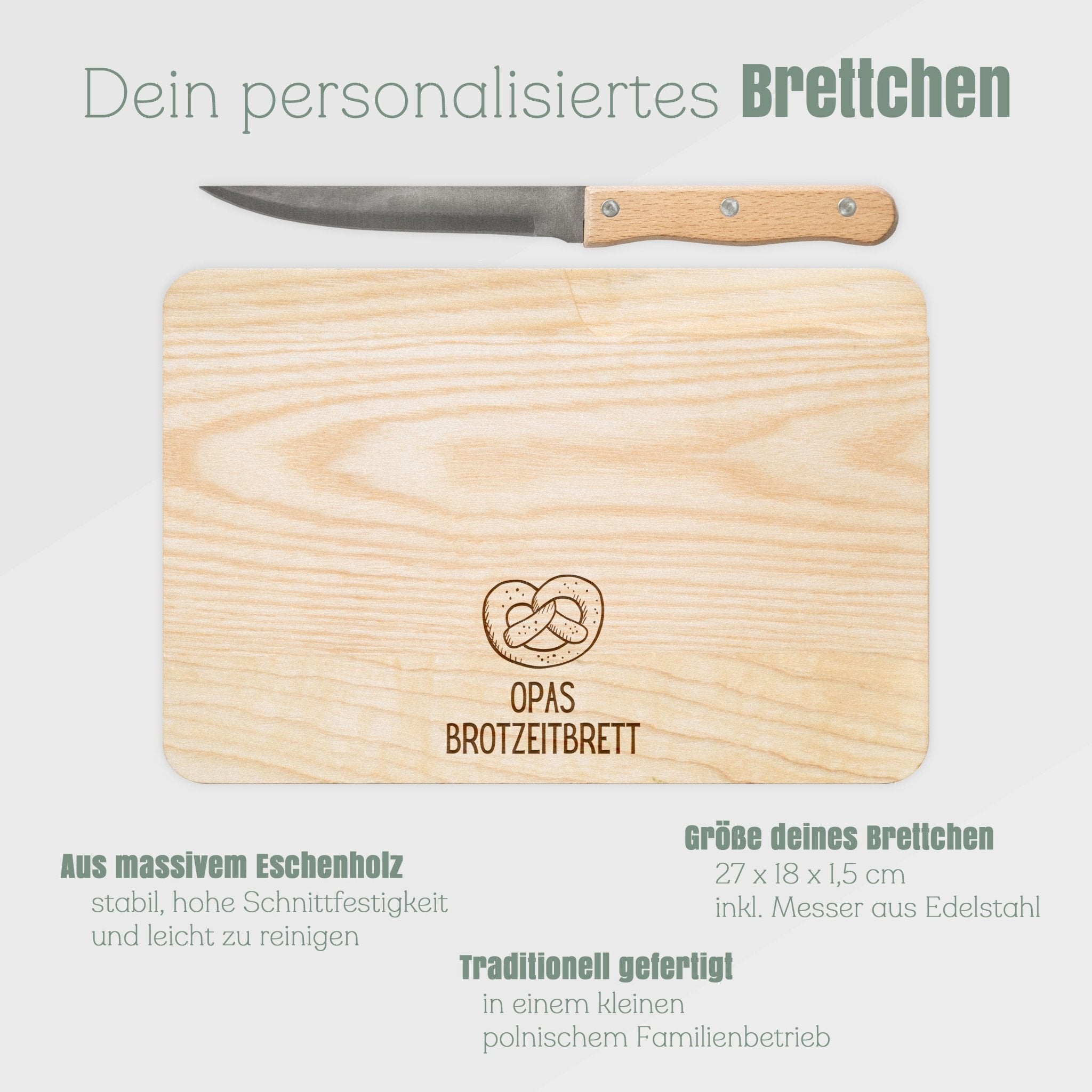Brotzeitbrett mit Messer - Brezel - Abenteuernah