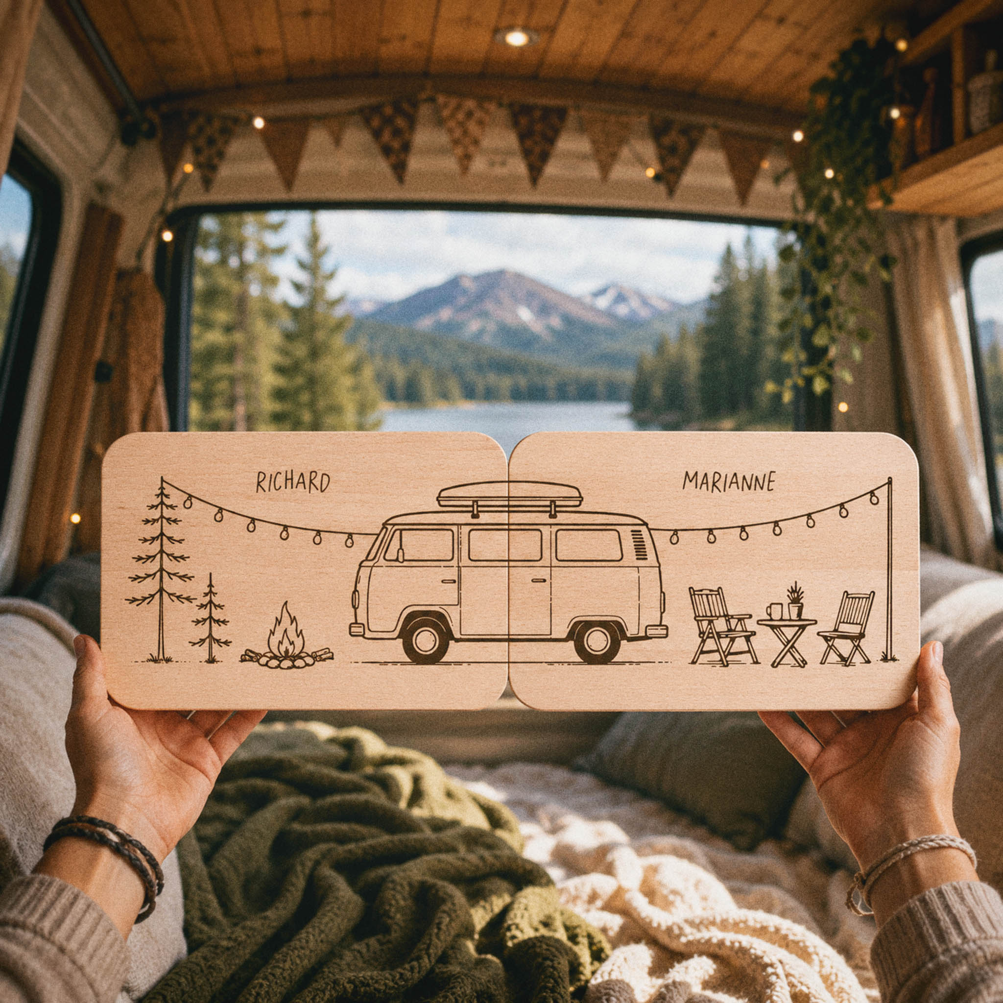 Partnerbrettchen Buche - Camper