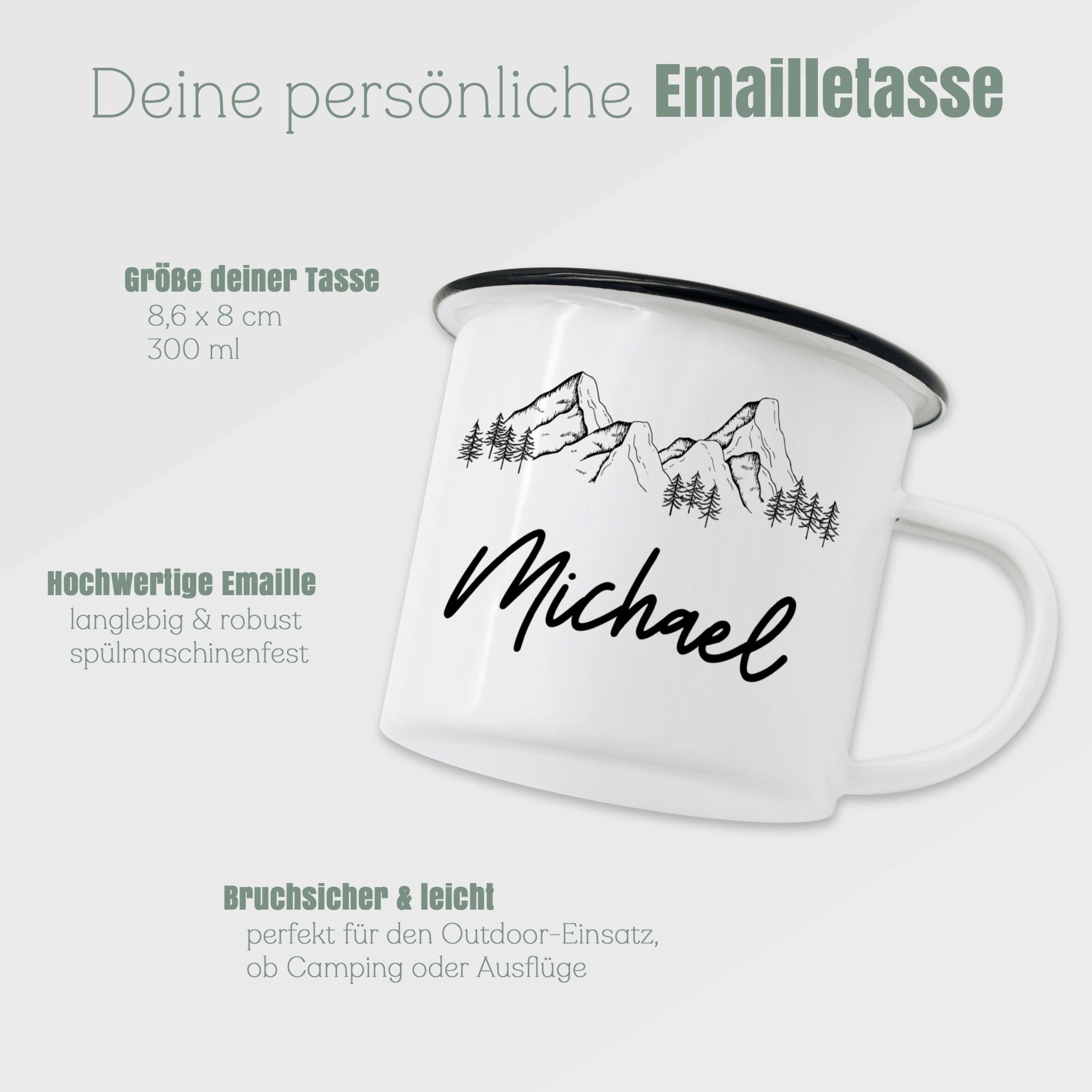 Emaille Tasse - Name Berge - Abenteuernah