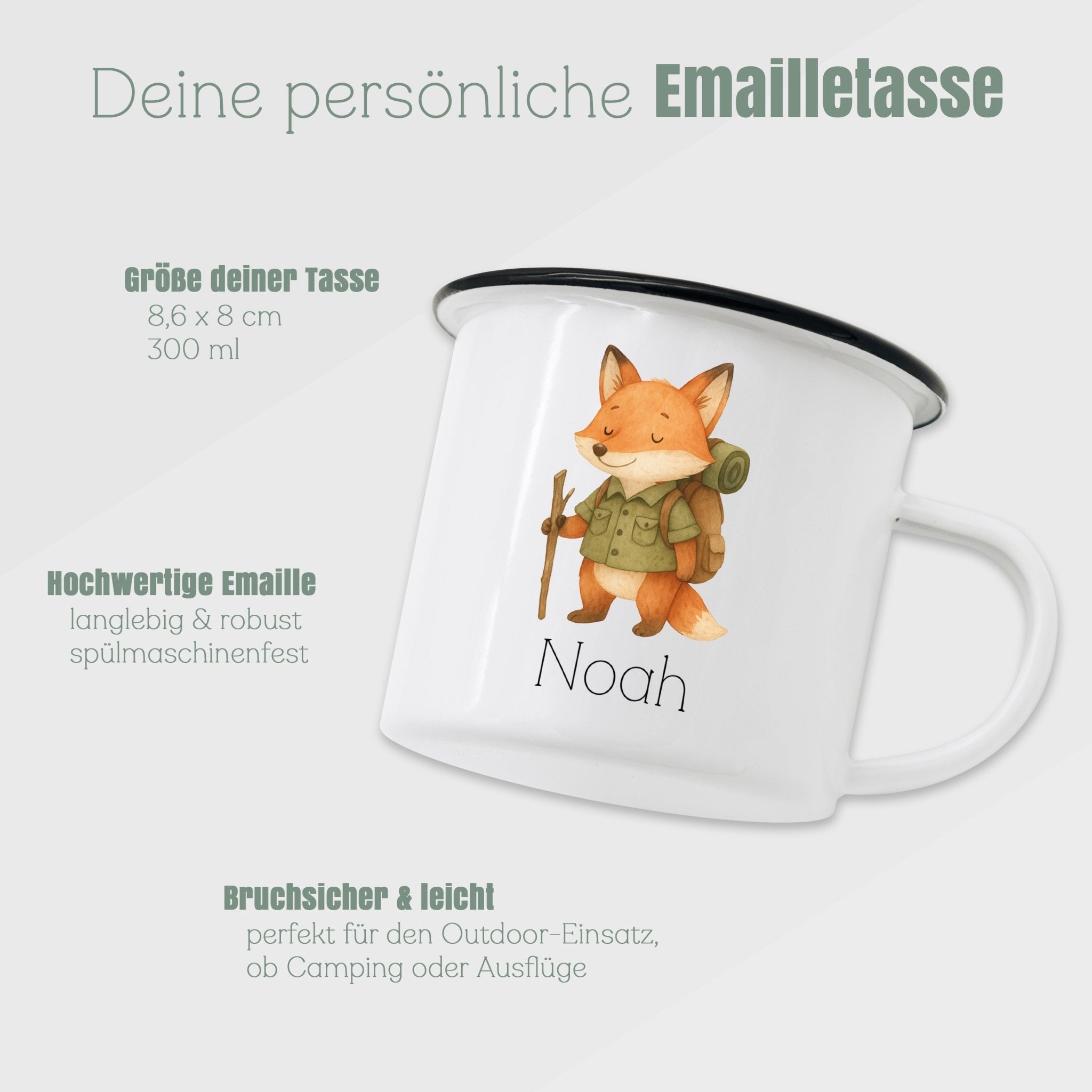 Emaille Tasse - Pfadfinder - Fuchs - Abenteuernah