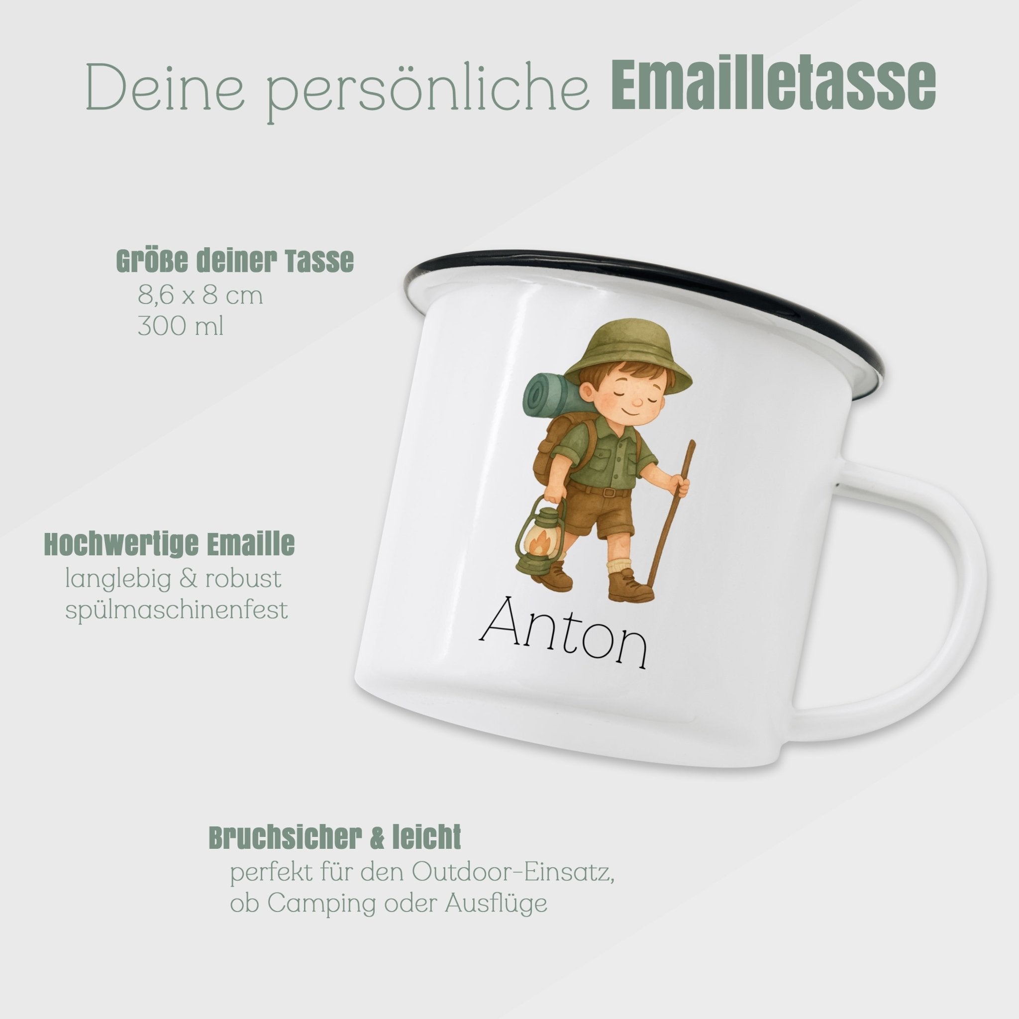 Emaille Tasse - Pfadfinder - Junge - Abenteuernah