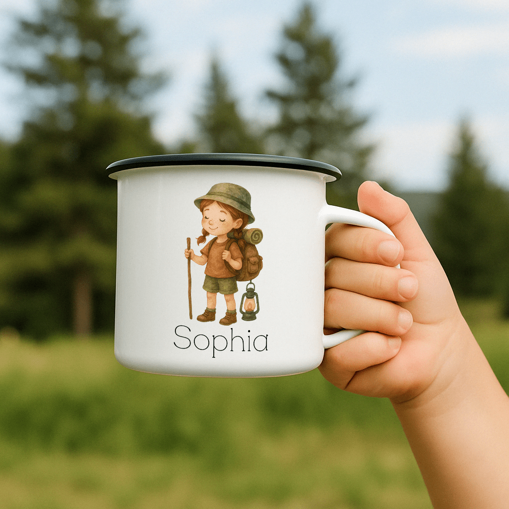 Emaille Tasse - Pfadfinder - Mädchen - Abenteuernah