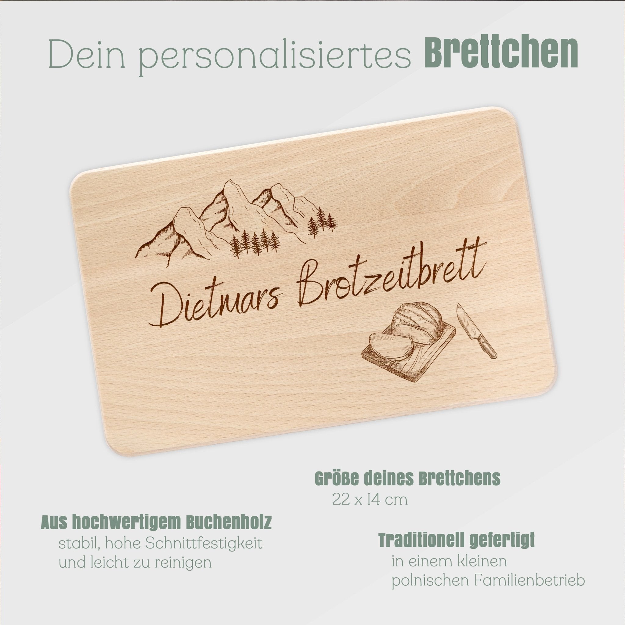 Frühstücksbrett Holz - Brotzeitbrett - Abenteuernah