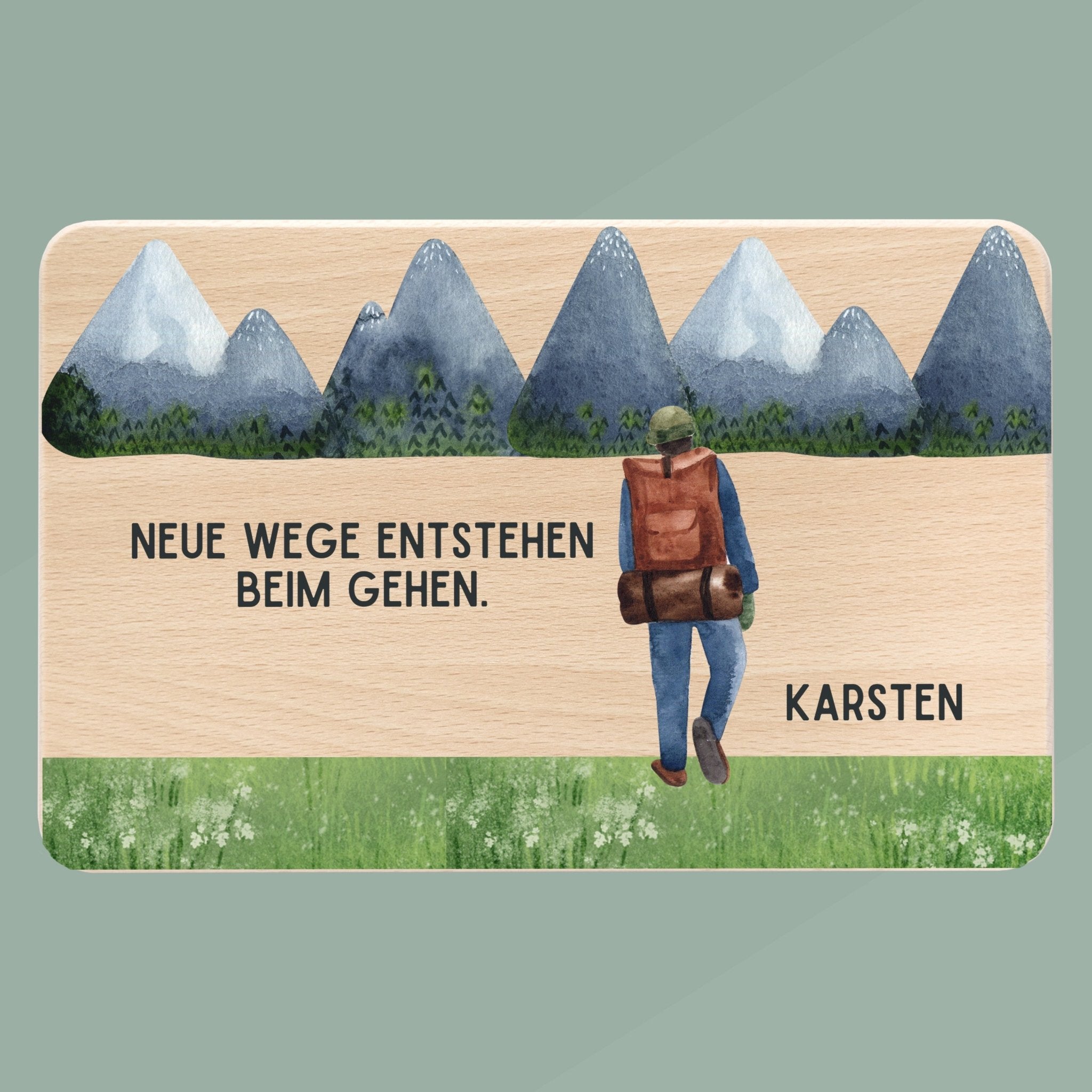 Frühstücksbrett Holz - Neue Wege entstehen farbig - Abenteuernah
