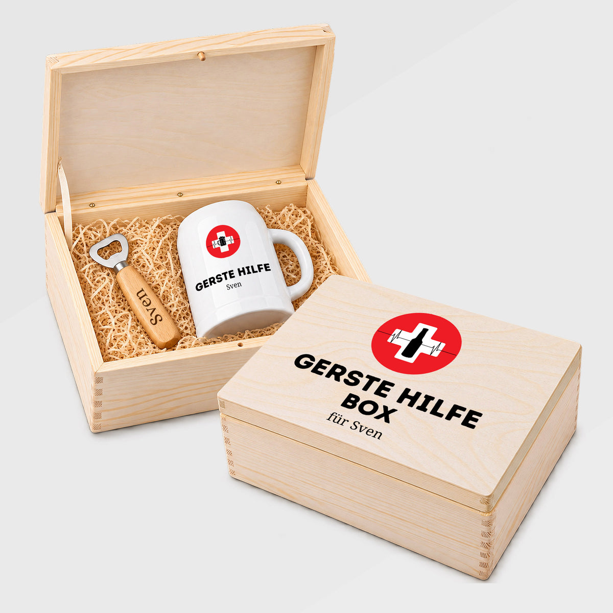 Geschenkbox personalisiert - Gerste Hilfe