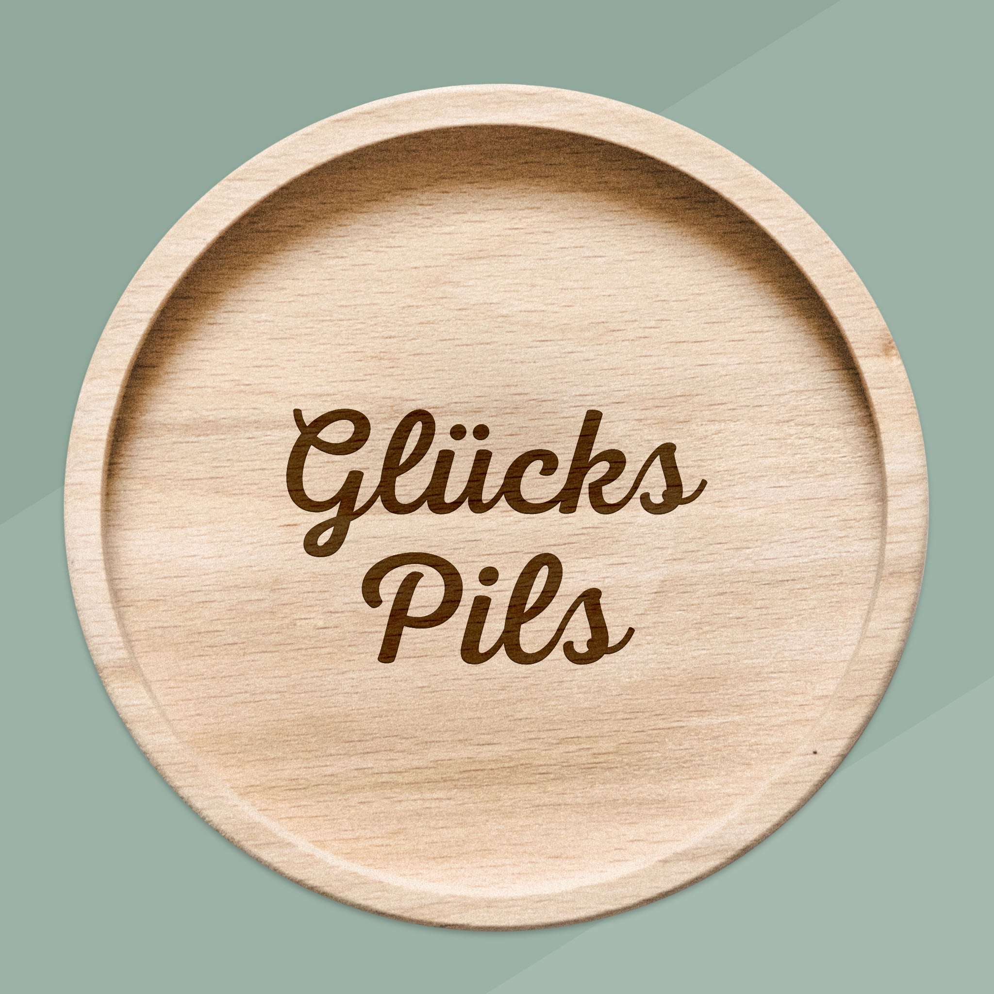 Glasuntersetzer Holz - Glückspils - Abenteuernah