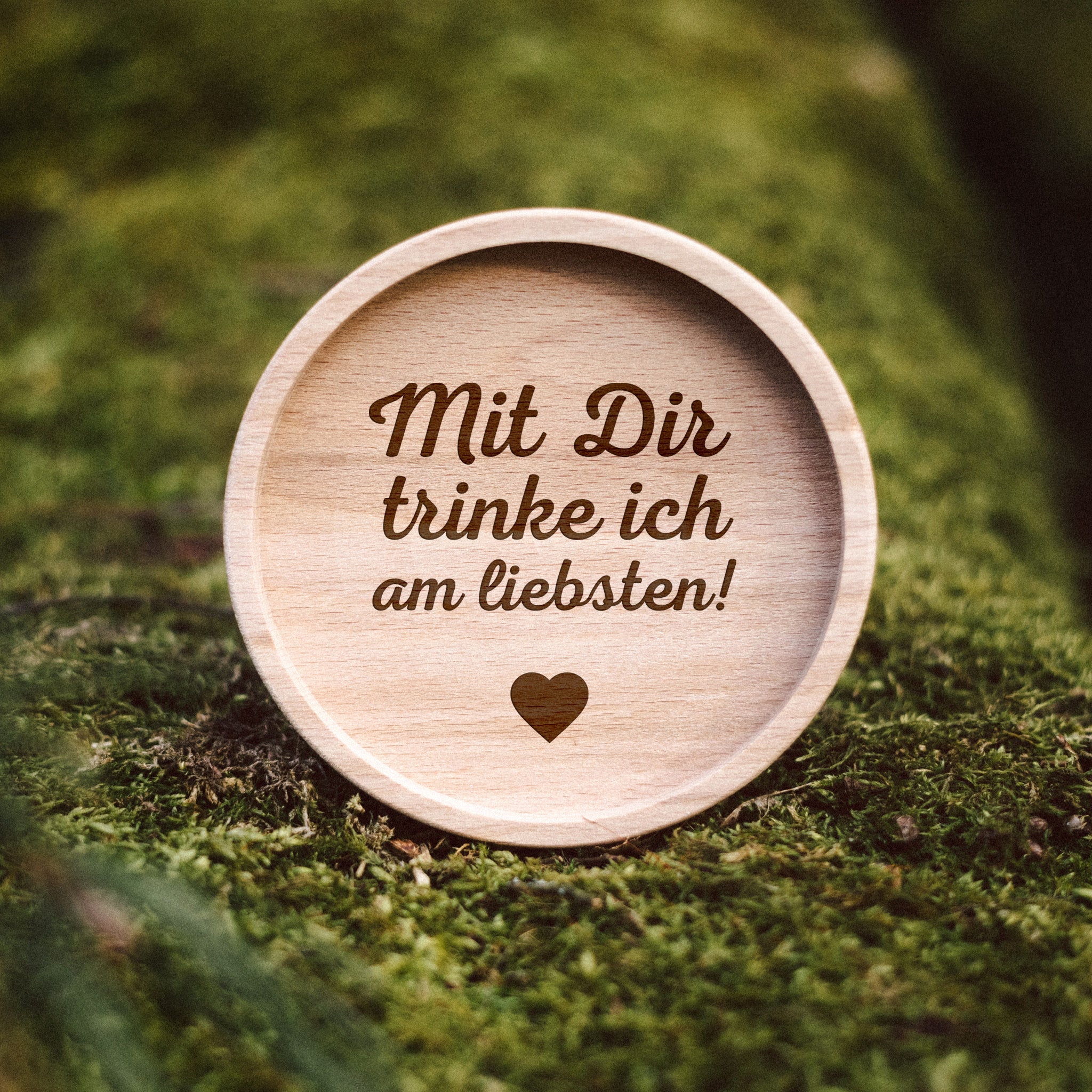 Glasuntersetzer Holz - Mit dir trinke ich am liebsten! - Abenteuernah