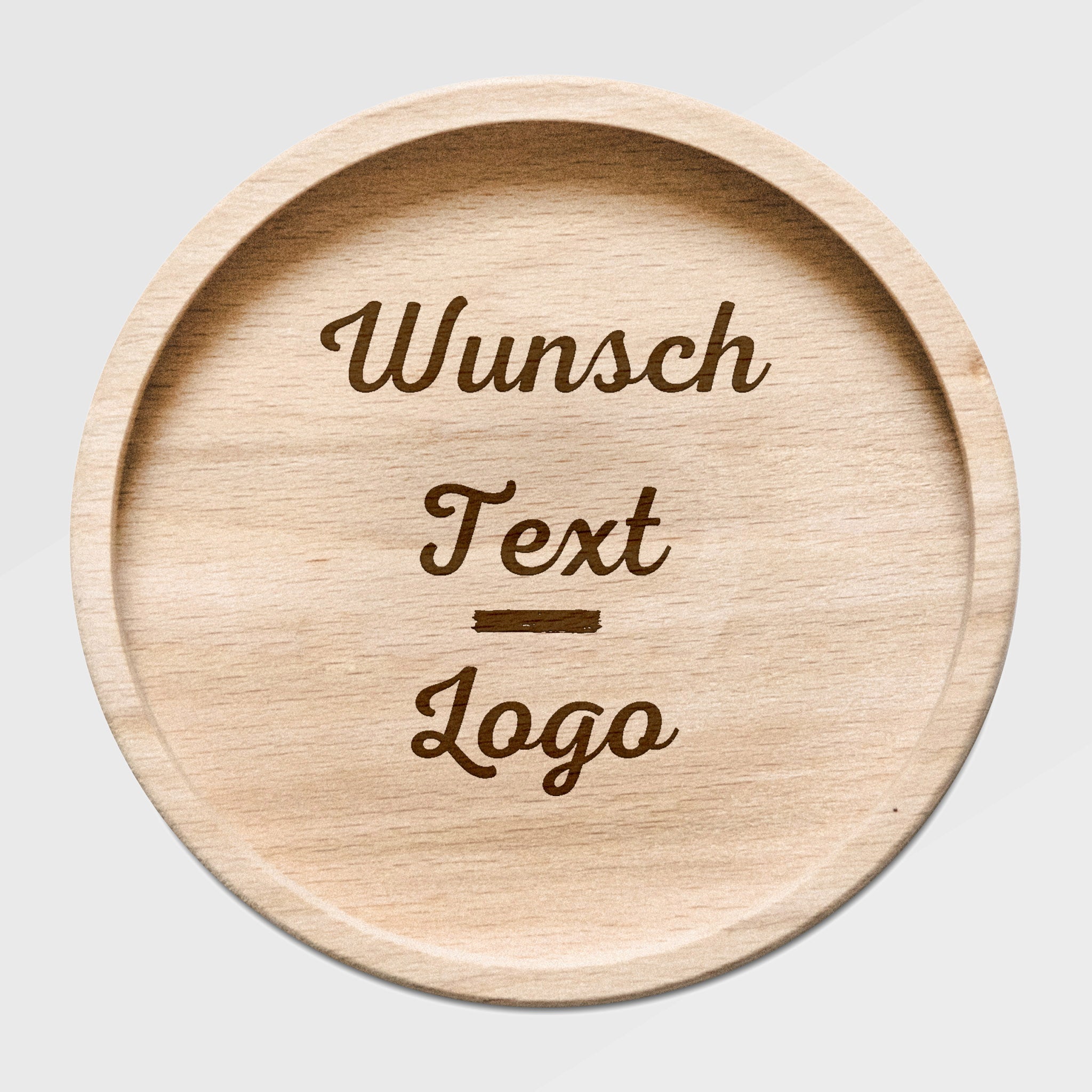 Glasuntersetzer Holz - Wunschtext / Logo - Abenteuernah