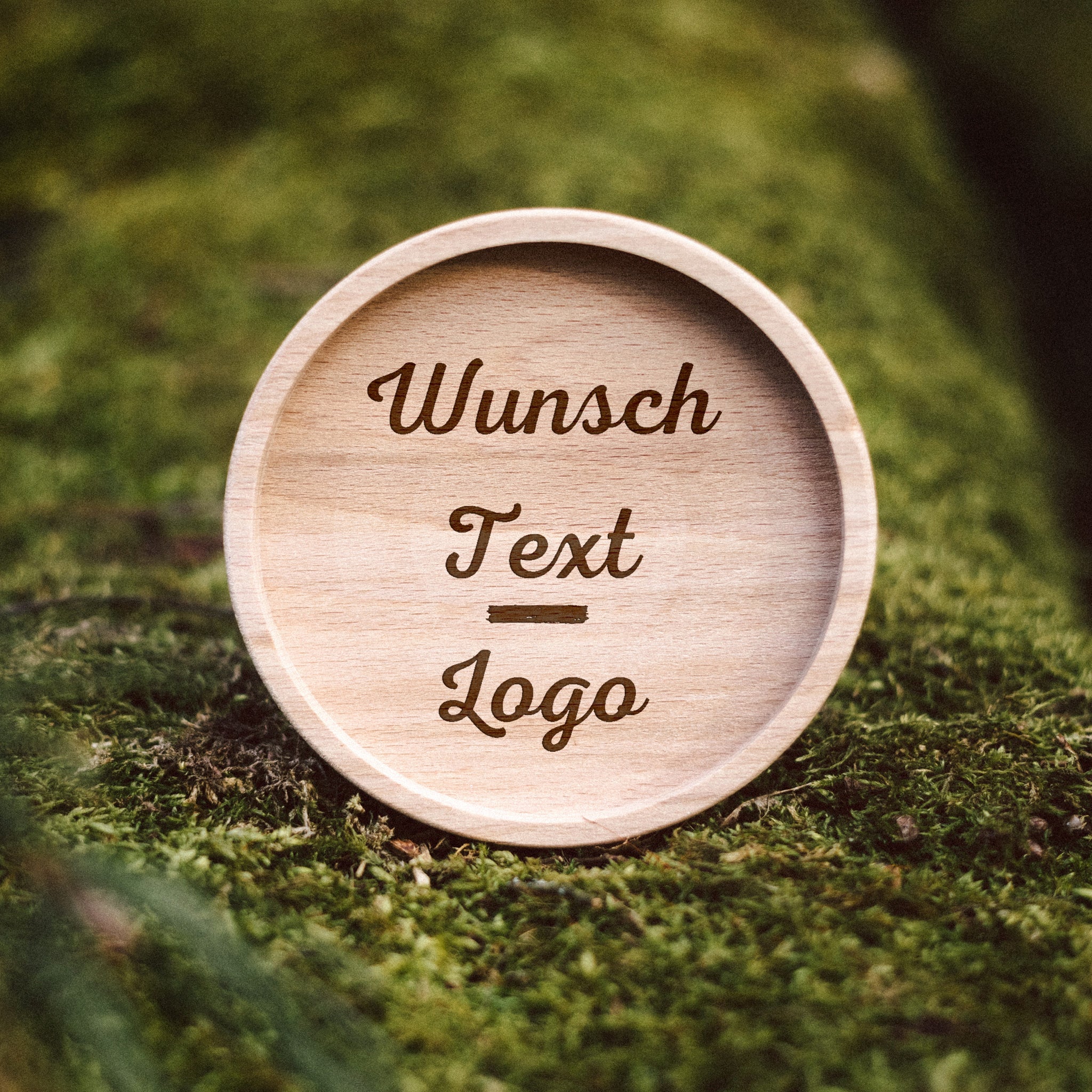 Glasuntersetzer Holz - Wunschtext / Logo - Abenteuernah