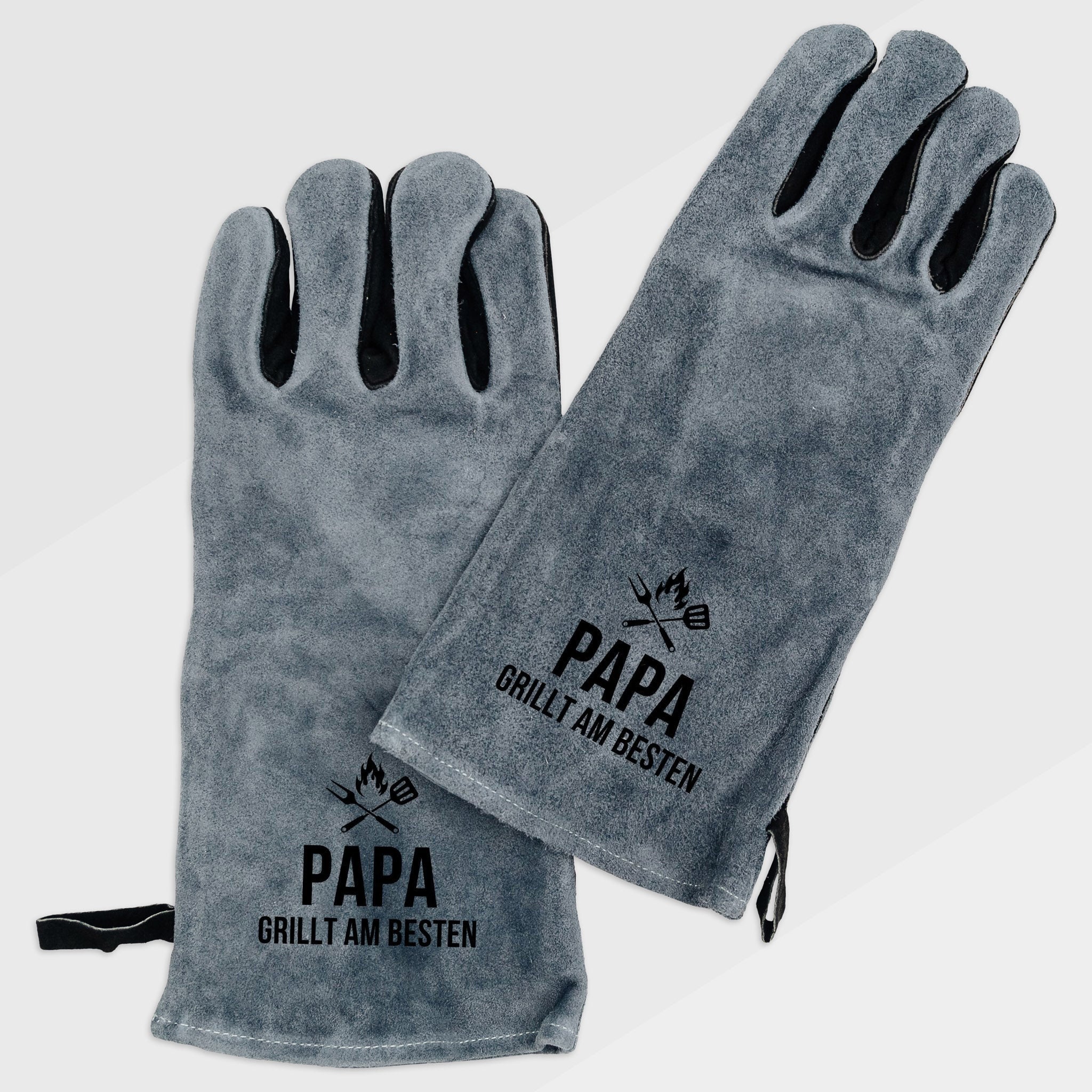 Grillhandschuh Leder - Papa grillt am Besten - Abenteuernah