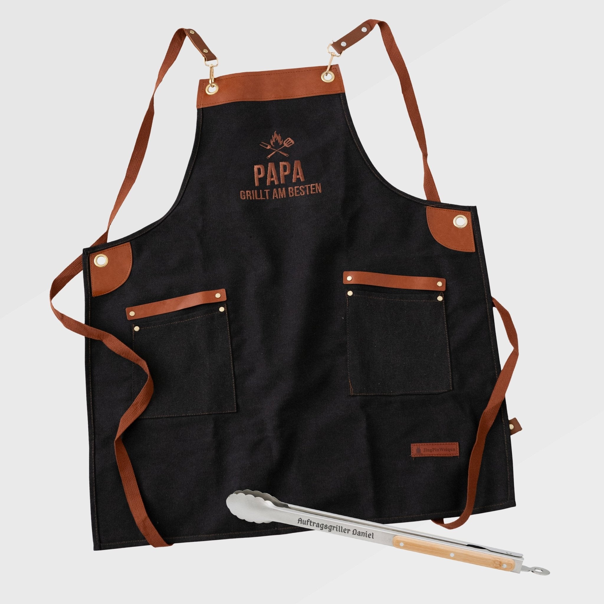 Grillset Grillschürze und Grillzange - Auftragsgriller - Abenteuernah