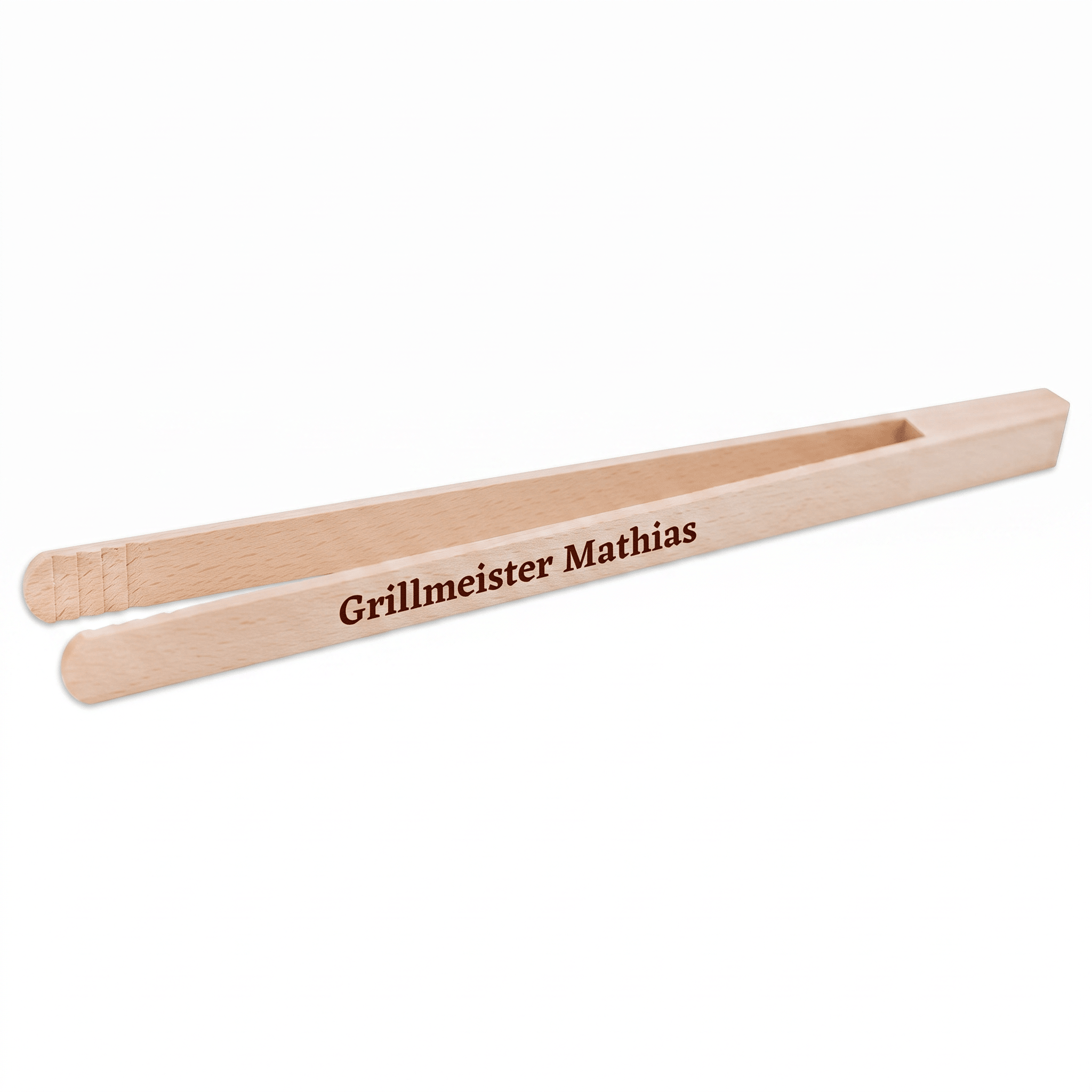 Grillzange Holz personalisiert - Grillmeister - Abenteuernah