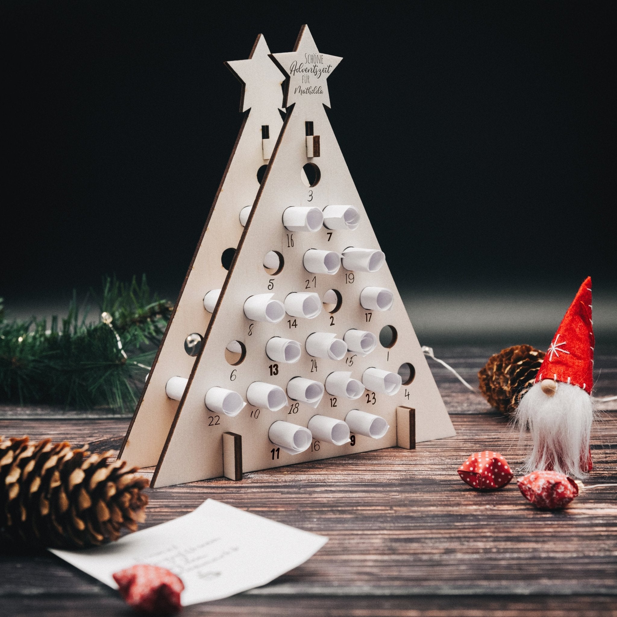 Gutschein - Adventskalender - Kleiner Tannenbaum mit Wunschname - Abenteuernah