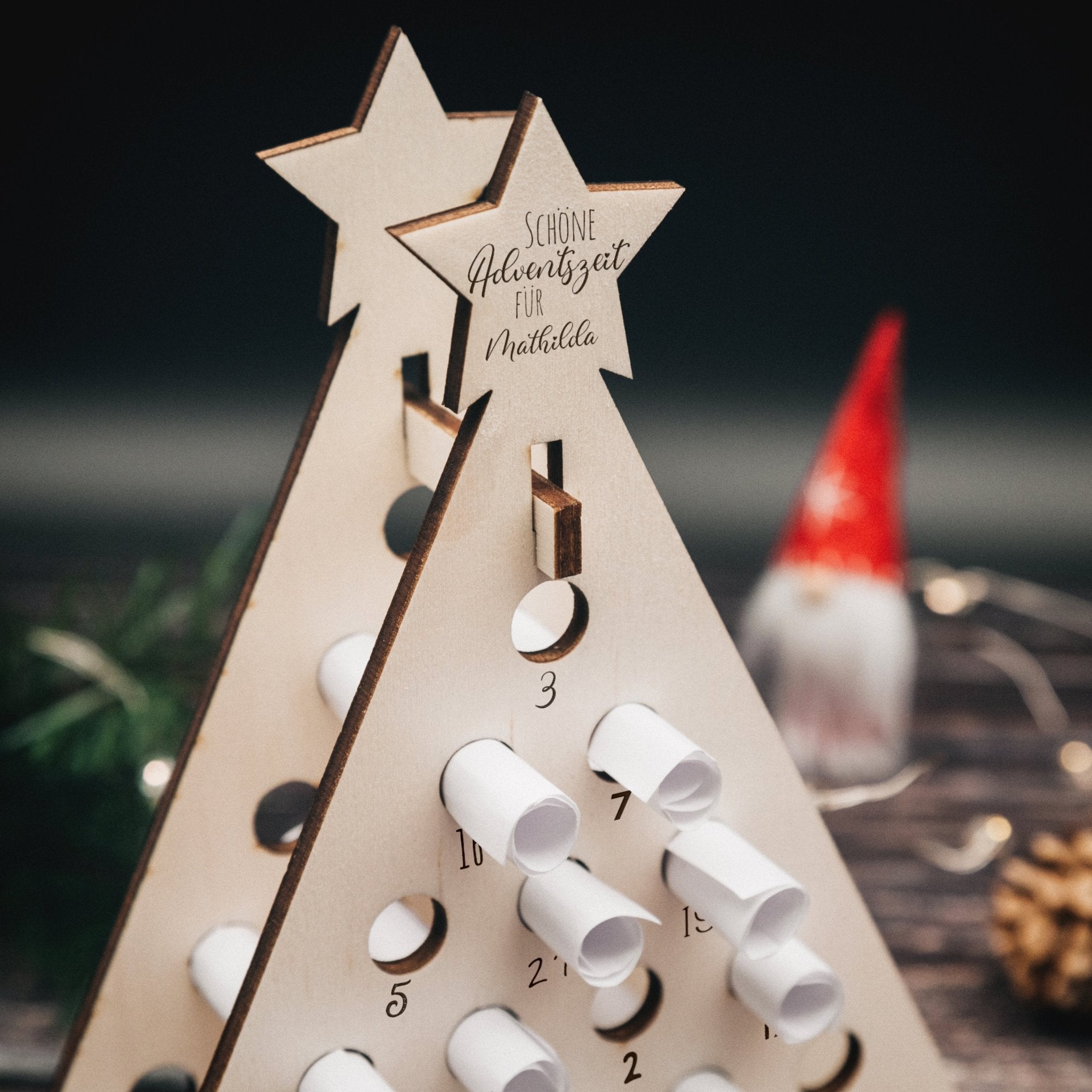 Gutschein - Adventskalender - Kleiner Tannenbaum mit Wunschname - Abenteuernah