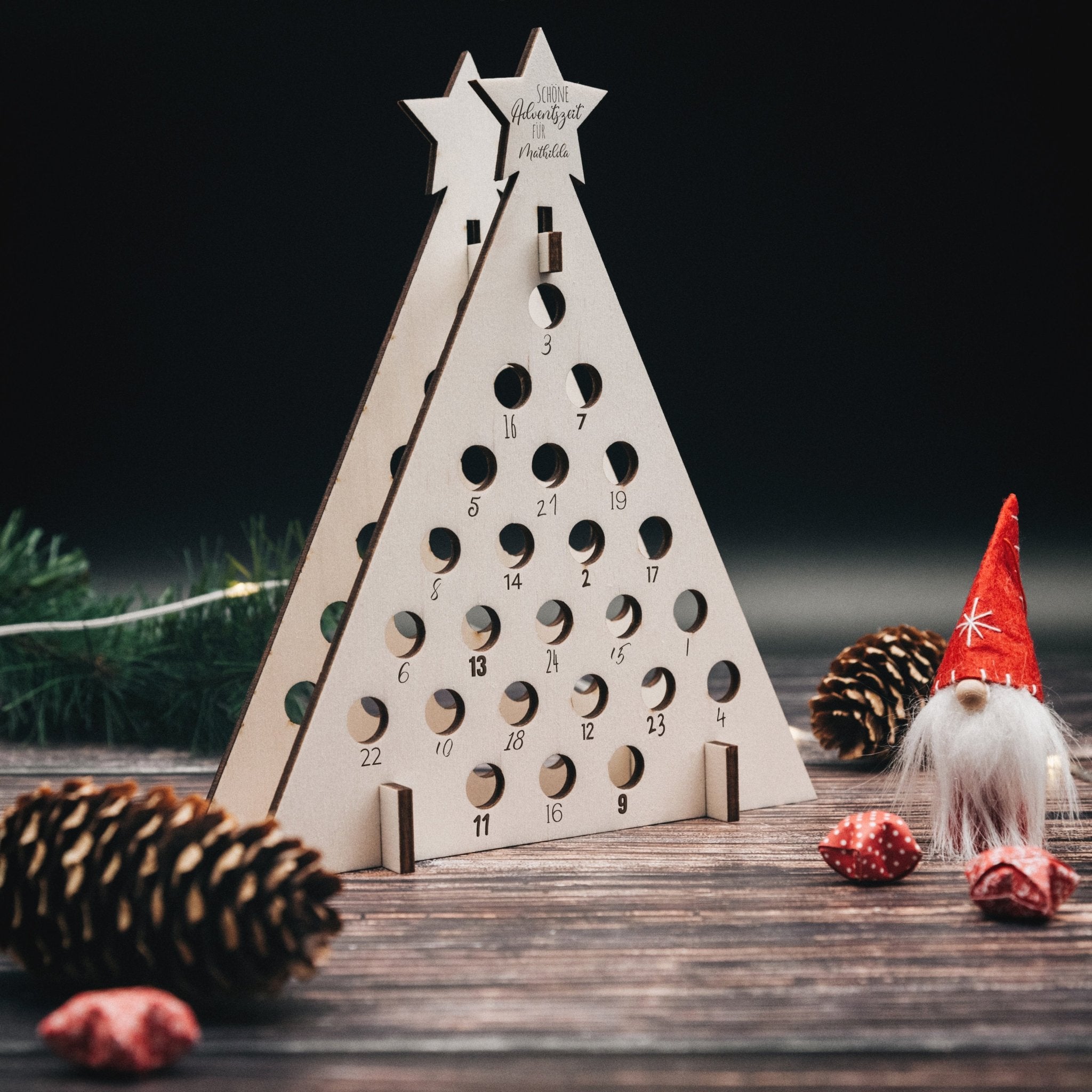 Gutschein - Adventskalender - Kleiner Tannenbaum mit Wunschname - Abenteuernah