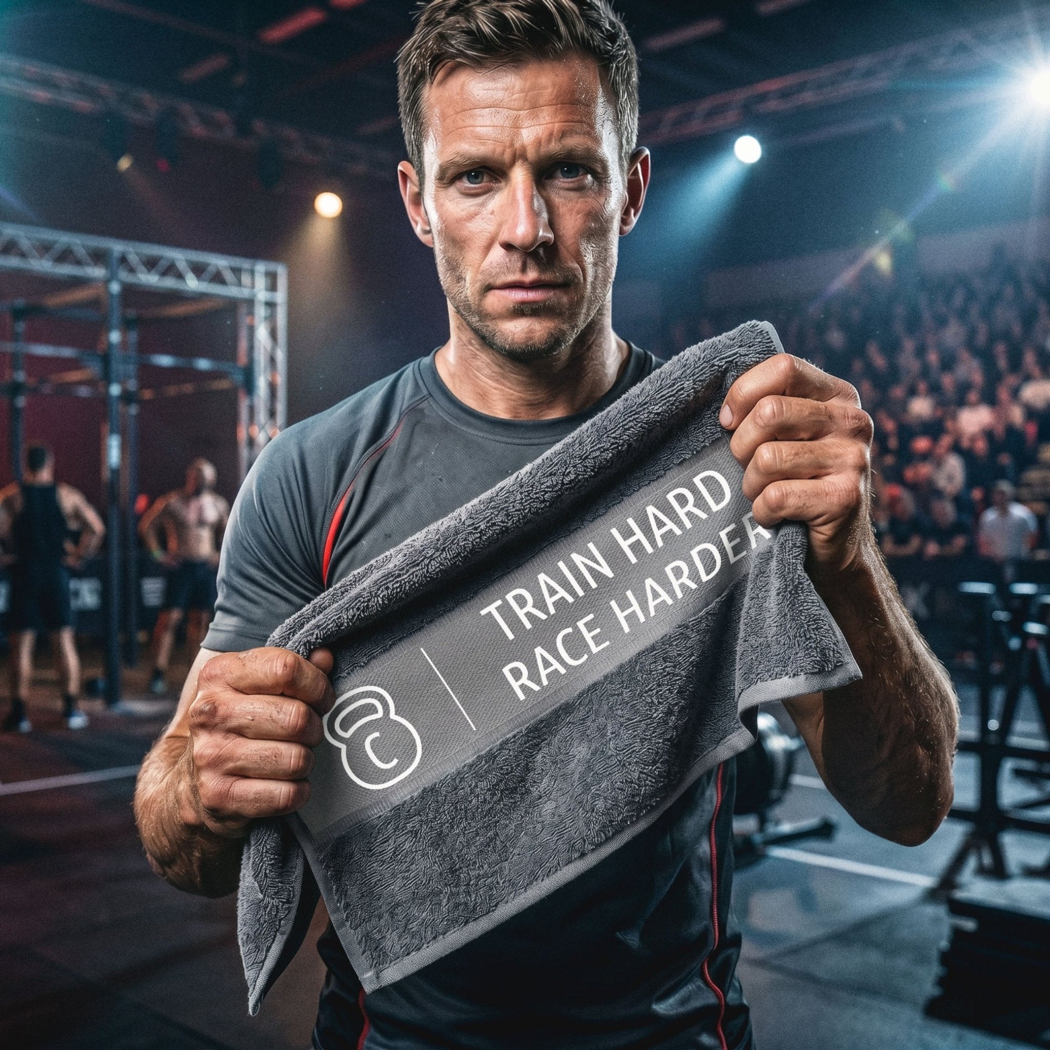 Handtuch Baumwolle personalisiert - Train Hard - Abenteuernah