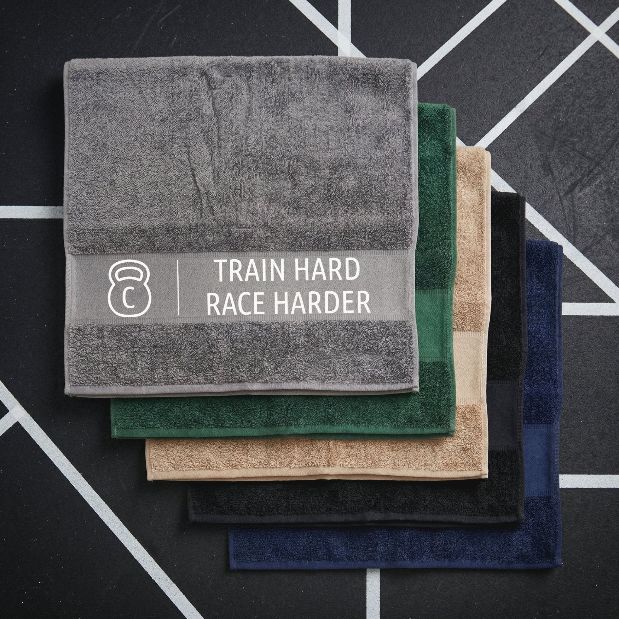 Handtuch Baumwolle personalisiert - Train Hard - Abenteuernah