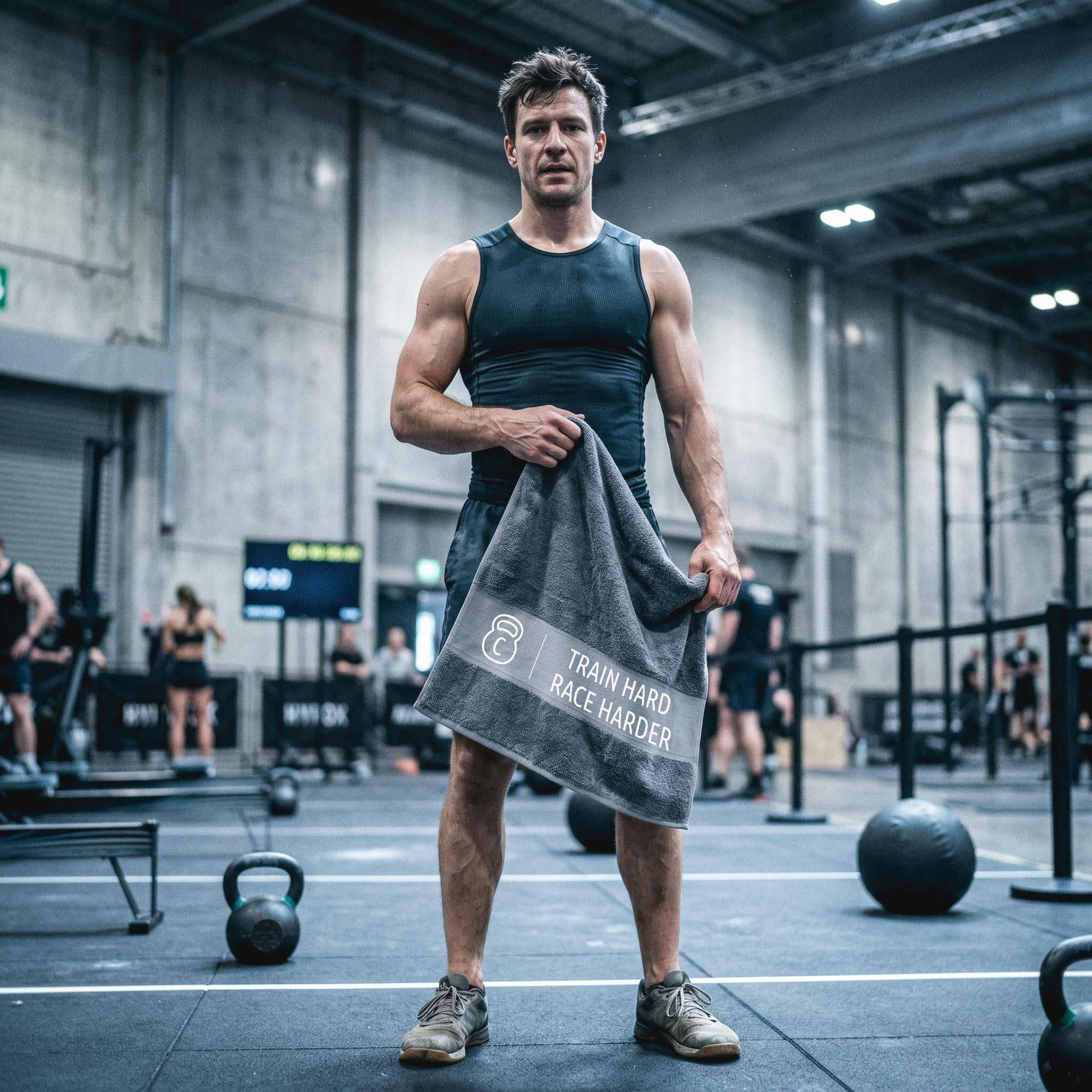 Handtuch Baumwolle personalisiert - Train Hard - Abenteuernah