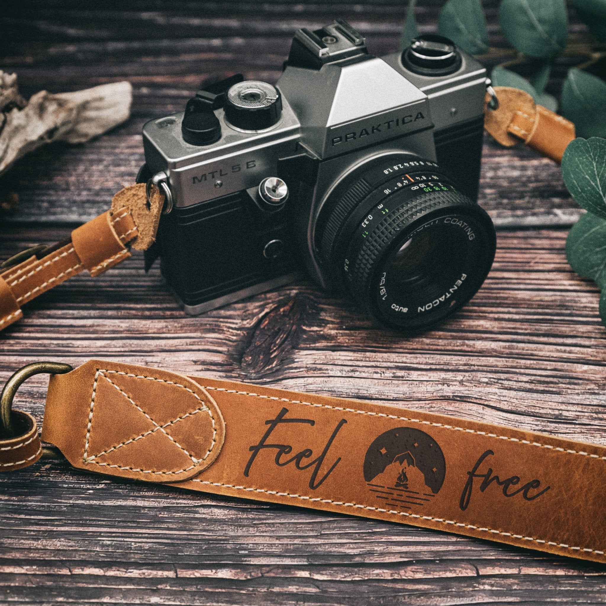 Kameragurt Echtleder - Feel free - Abenteuernah