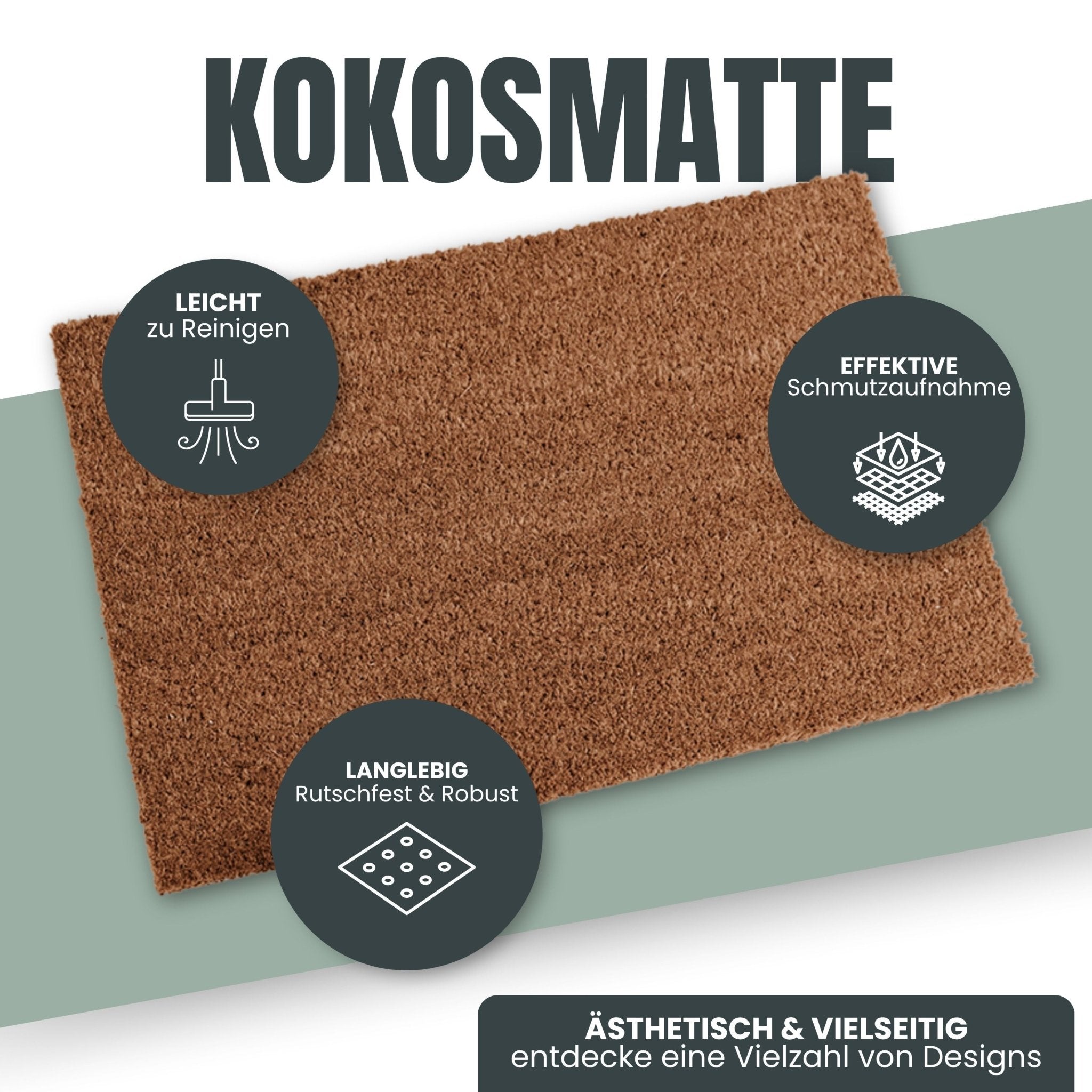 Kokos Fußmatte personalisiert - Leuchtturm - Abenteuernah