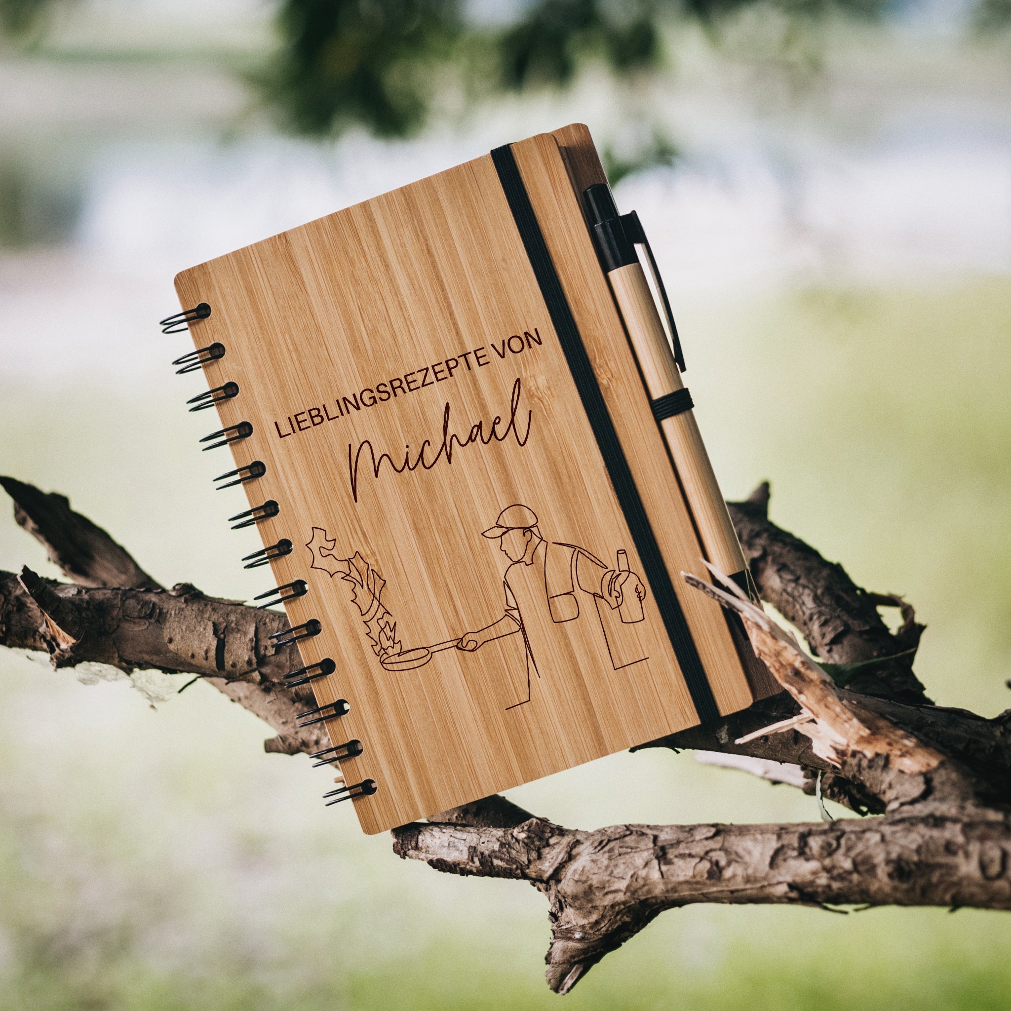 Notizbuch Holz - Lieblingsrezepte - Abenteuernah