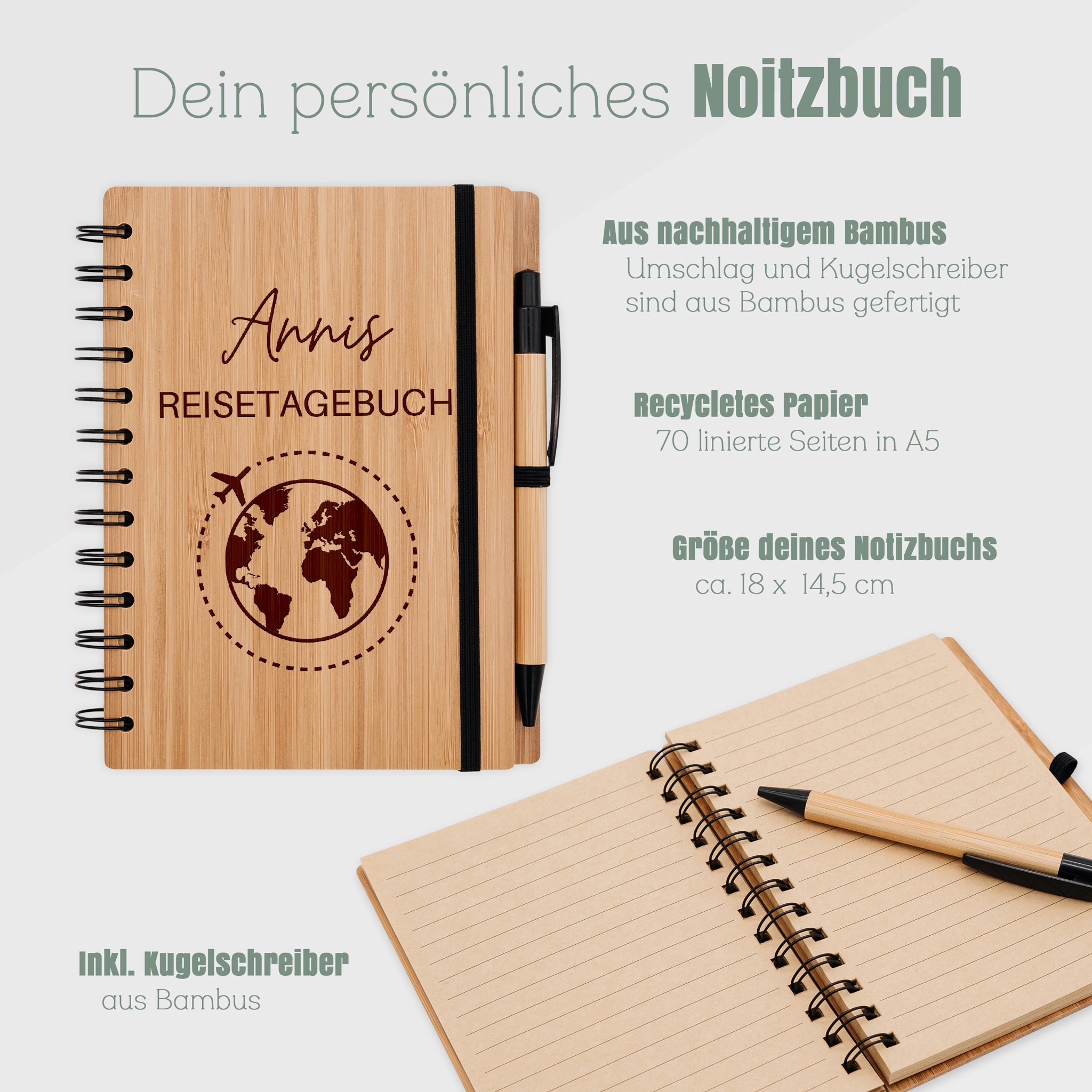 Notizbuch Holz - Reisetagebuch - Abenteuernah