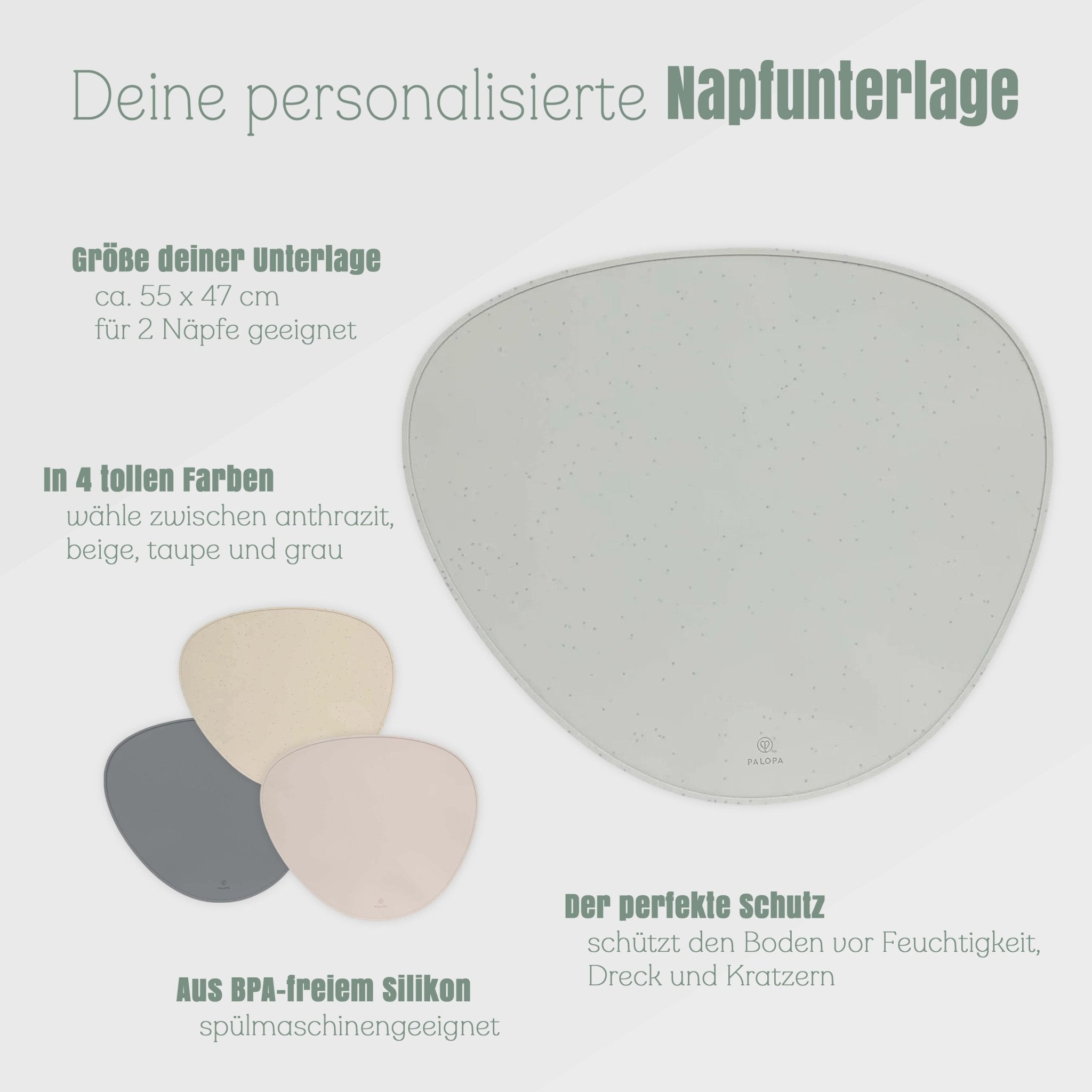 Palopa Napfunterlage aus Silikon - Wunschname - Abenteuernah