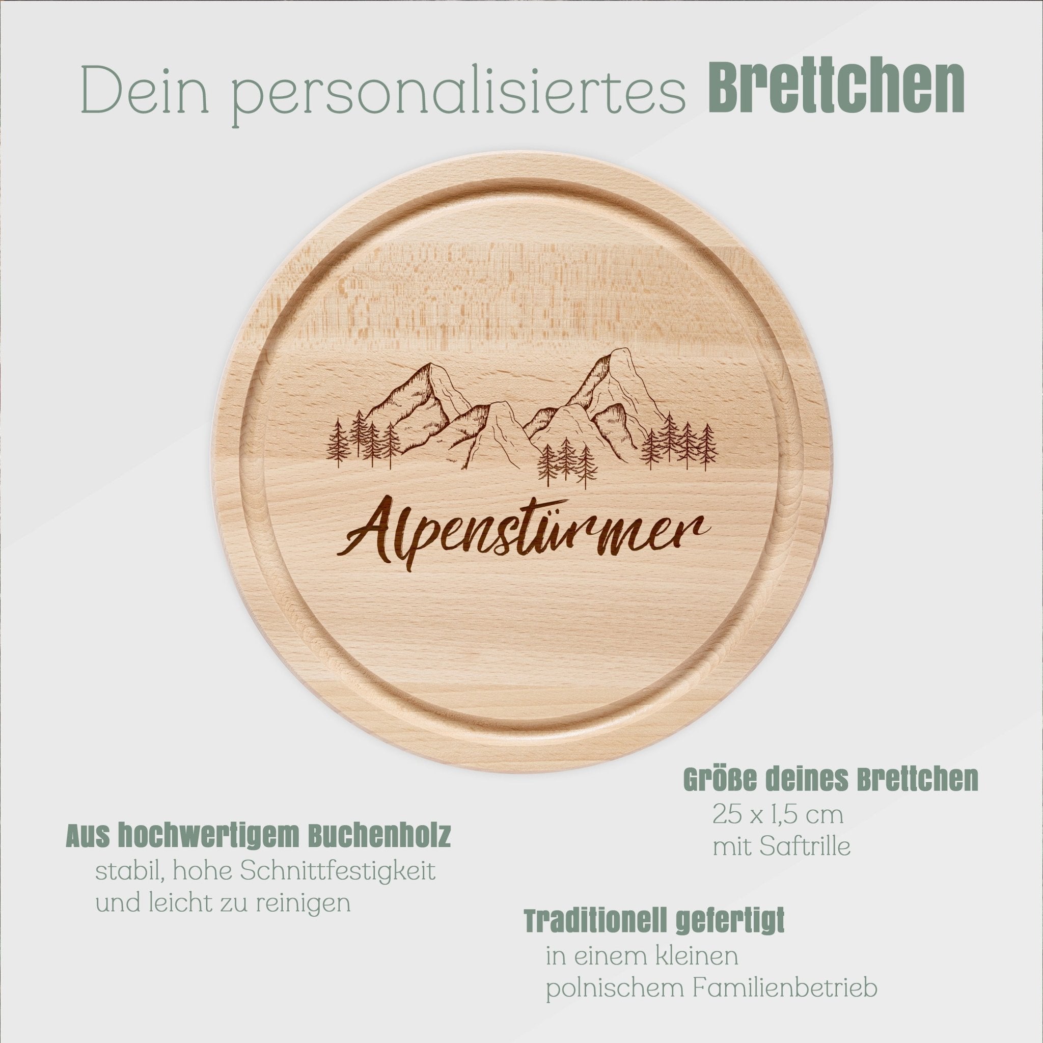 Rundes Holzbrett - Alpenstürmer - Abenteuernah