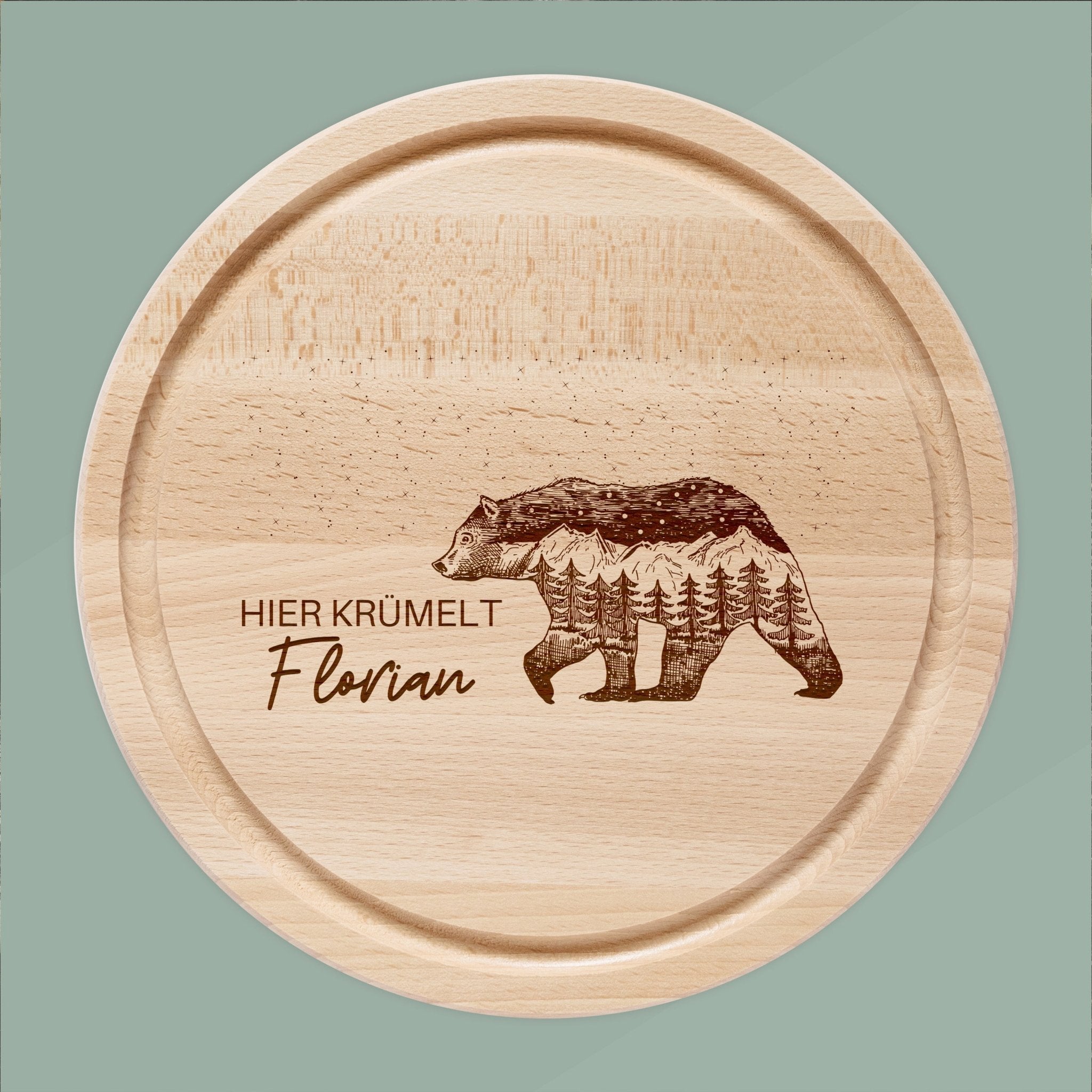 Rundes Holzbrett - Bär Berge - Abenteuernah