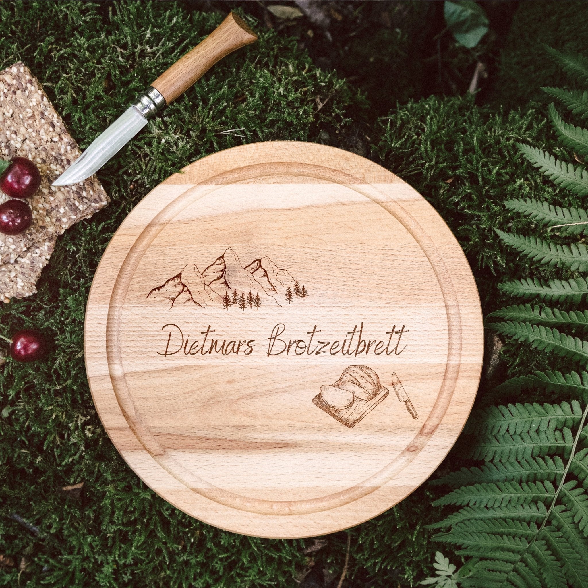 Rundes Holzbrett - Brotzeitbrett - Abenteuernah