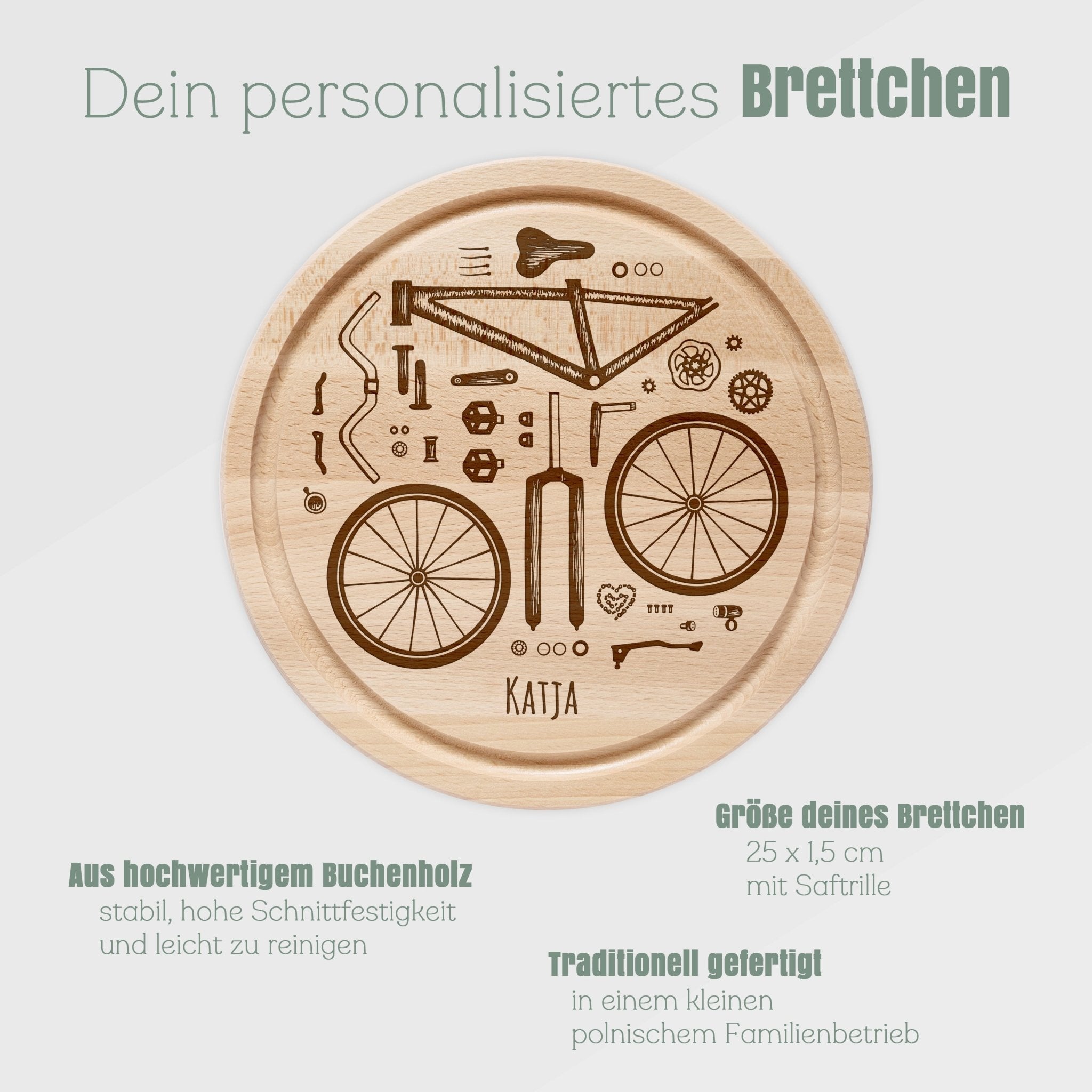Rundes Holzbrett - Fahrradteile - Abenteuernah
