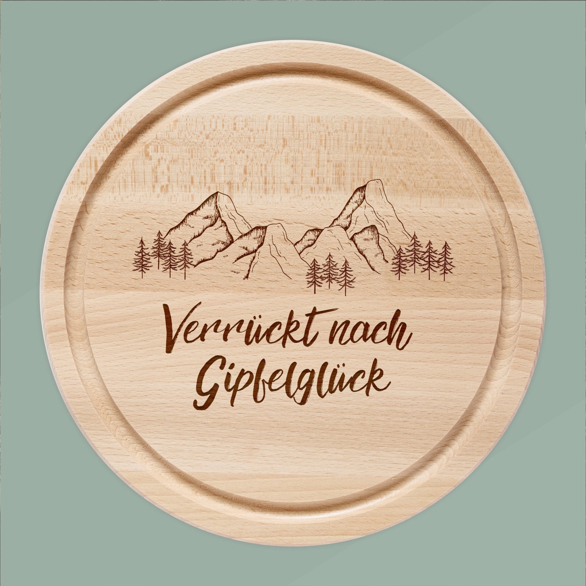 Rundes Holzbrett - Verrückt nach Gipfelglück - Abenteuernah