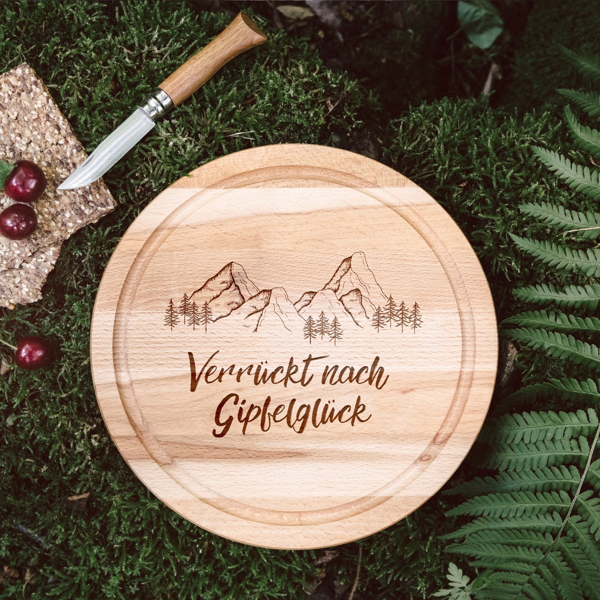 Rundes Holzbrett - Verrückt nach Gipfelglück - Abenteuernah