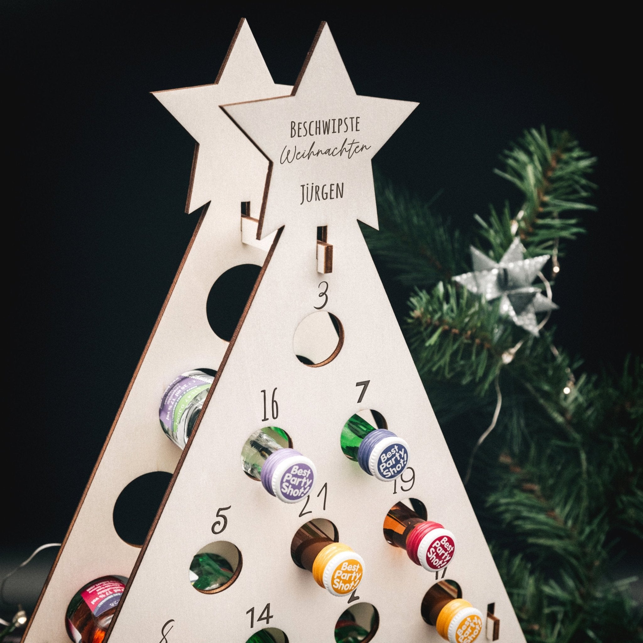 Schnaps - Adventskalender - Tannenbaum mit Wunschname - Abenteuernah