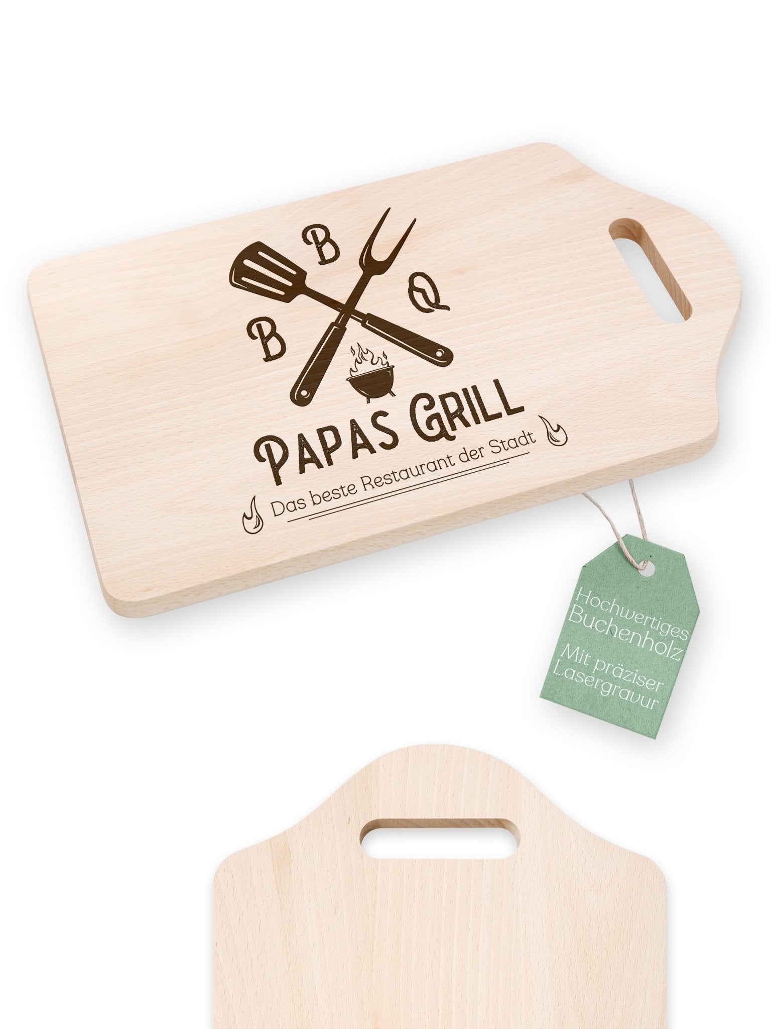 Schneidebrett mit Griffmulde - BBQ Grillbesteck - Abenteuernah