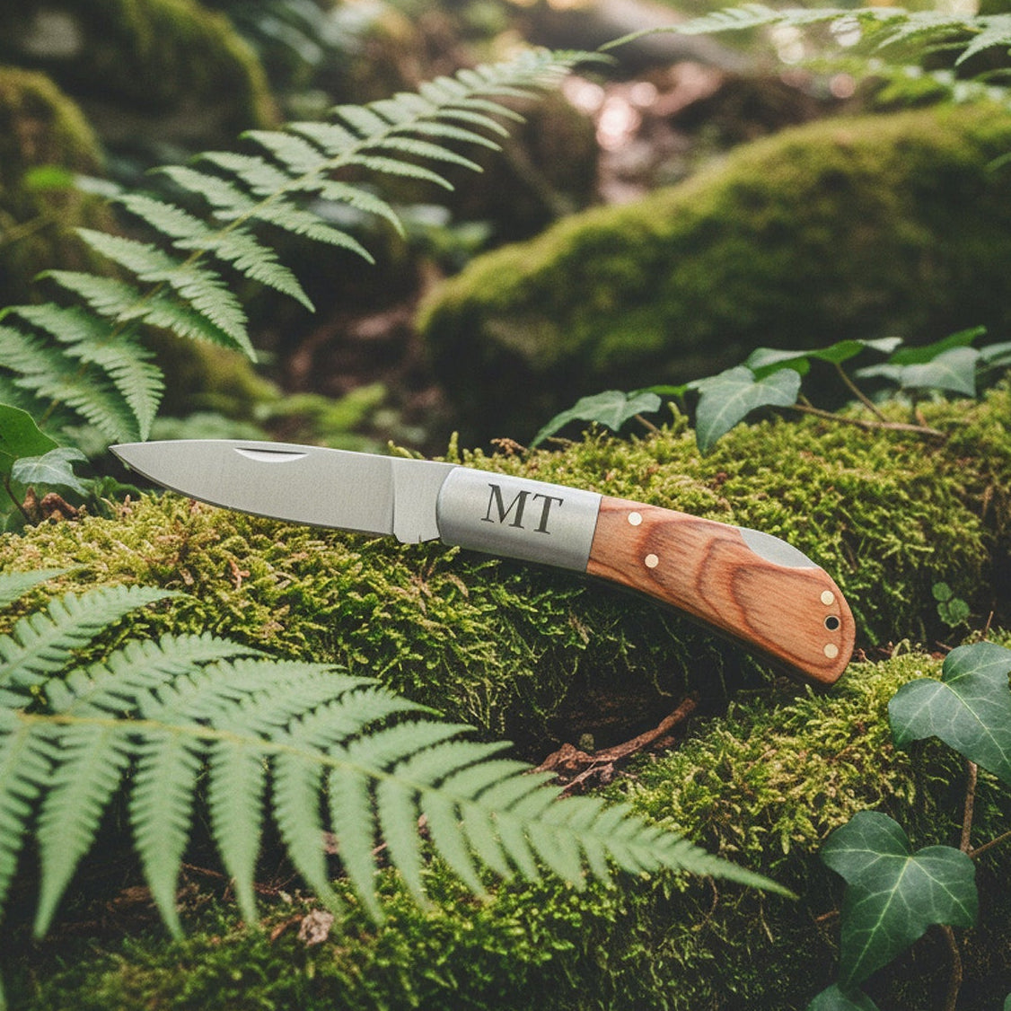 Taschenmesser Holz - Initialen - Abenteuernah