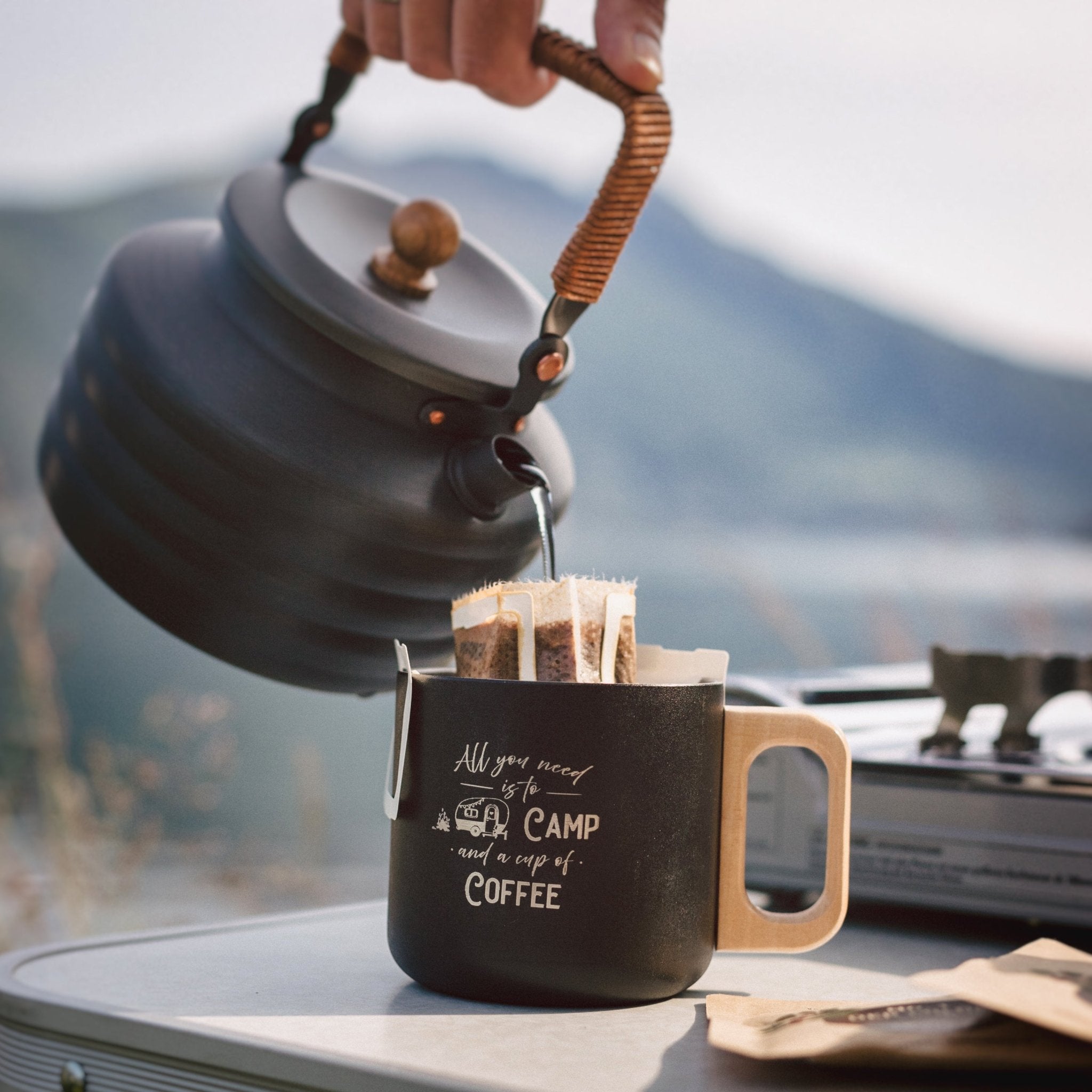 Thermobecher mit Holzgriff - Cup of Coffee - Abenteuernah