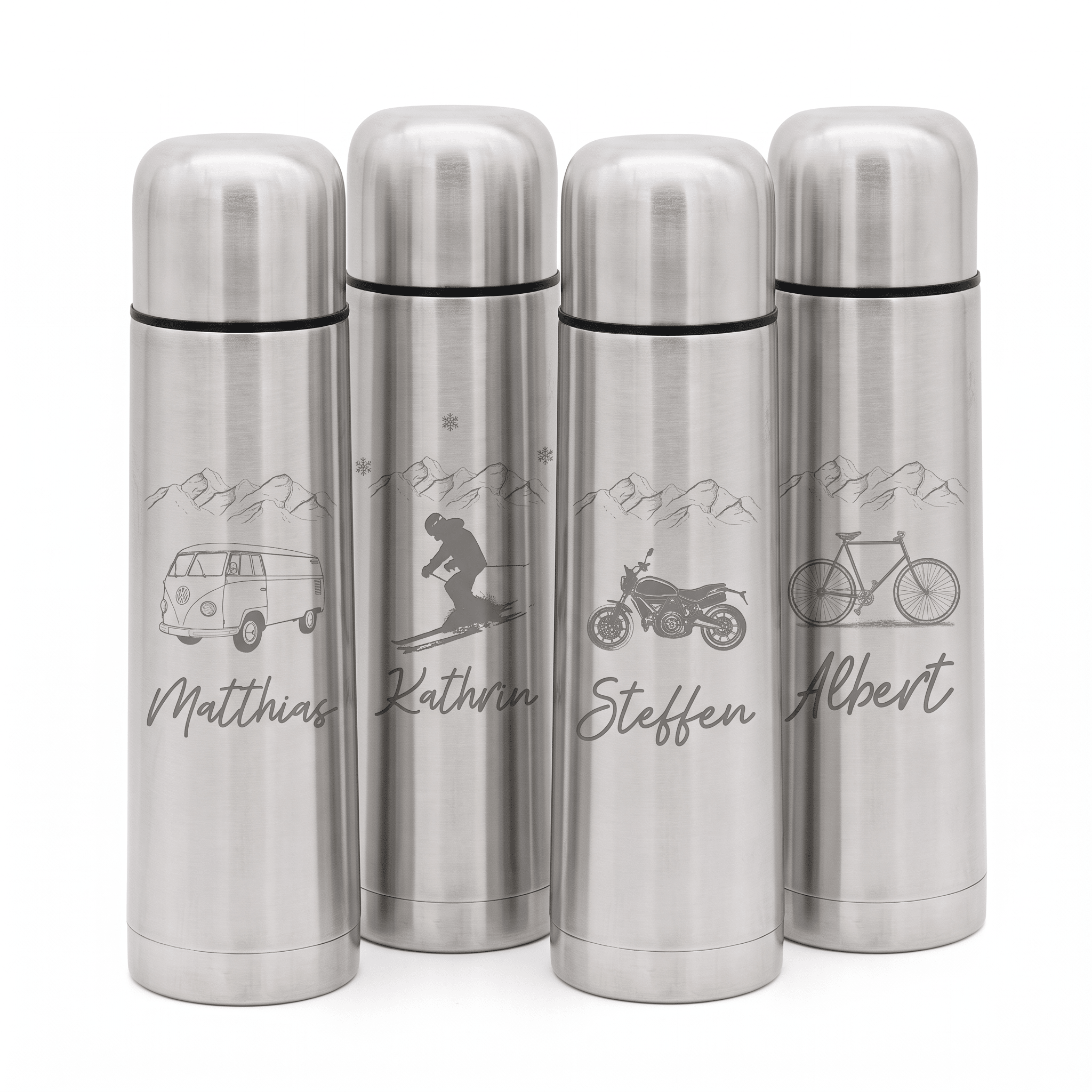 Thermosflasche Edelstahl personalisiert - Motiv - Abenteuernah