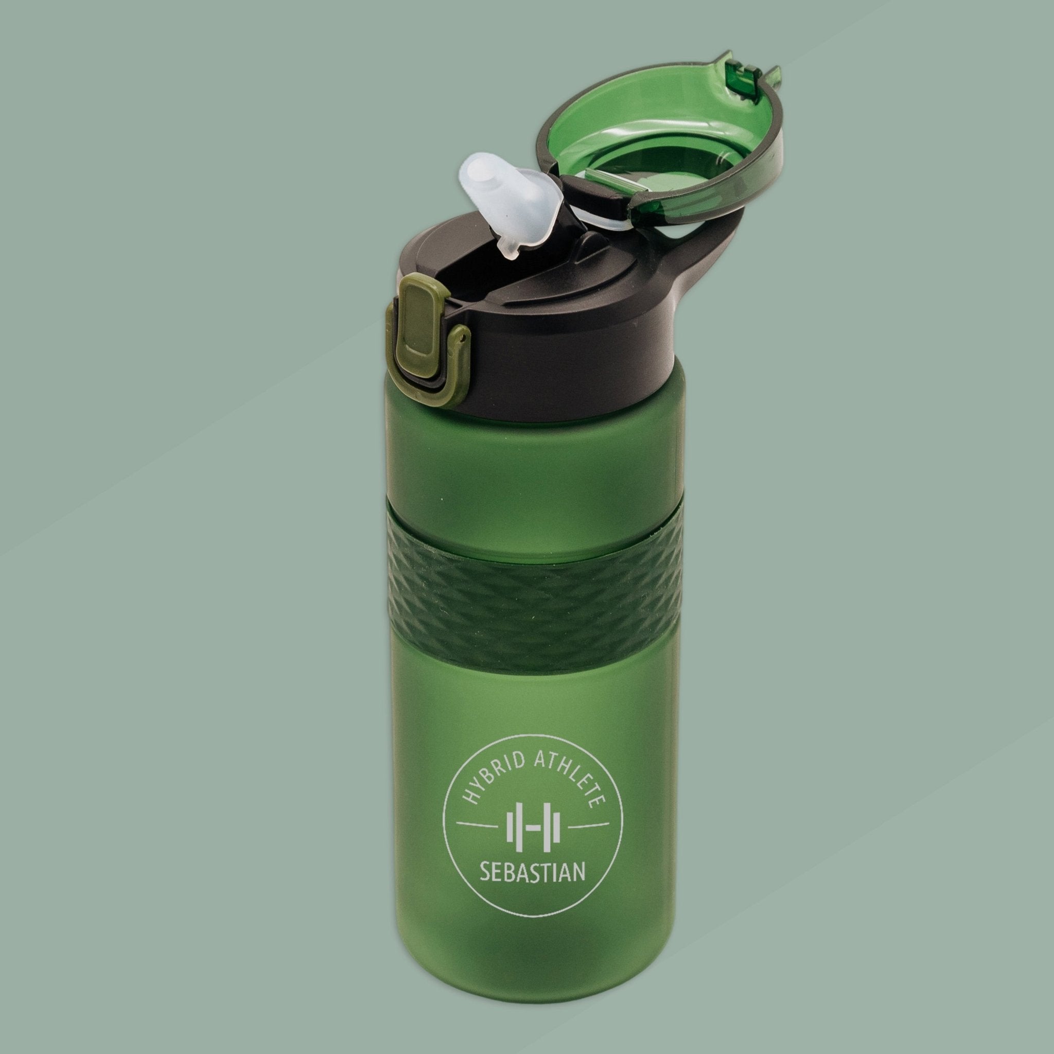 Trinkflasche aus RPET personalisiert - Fitness Motiv - Abenteuernah