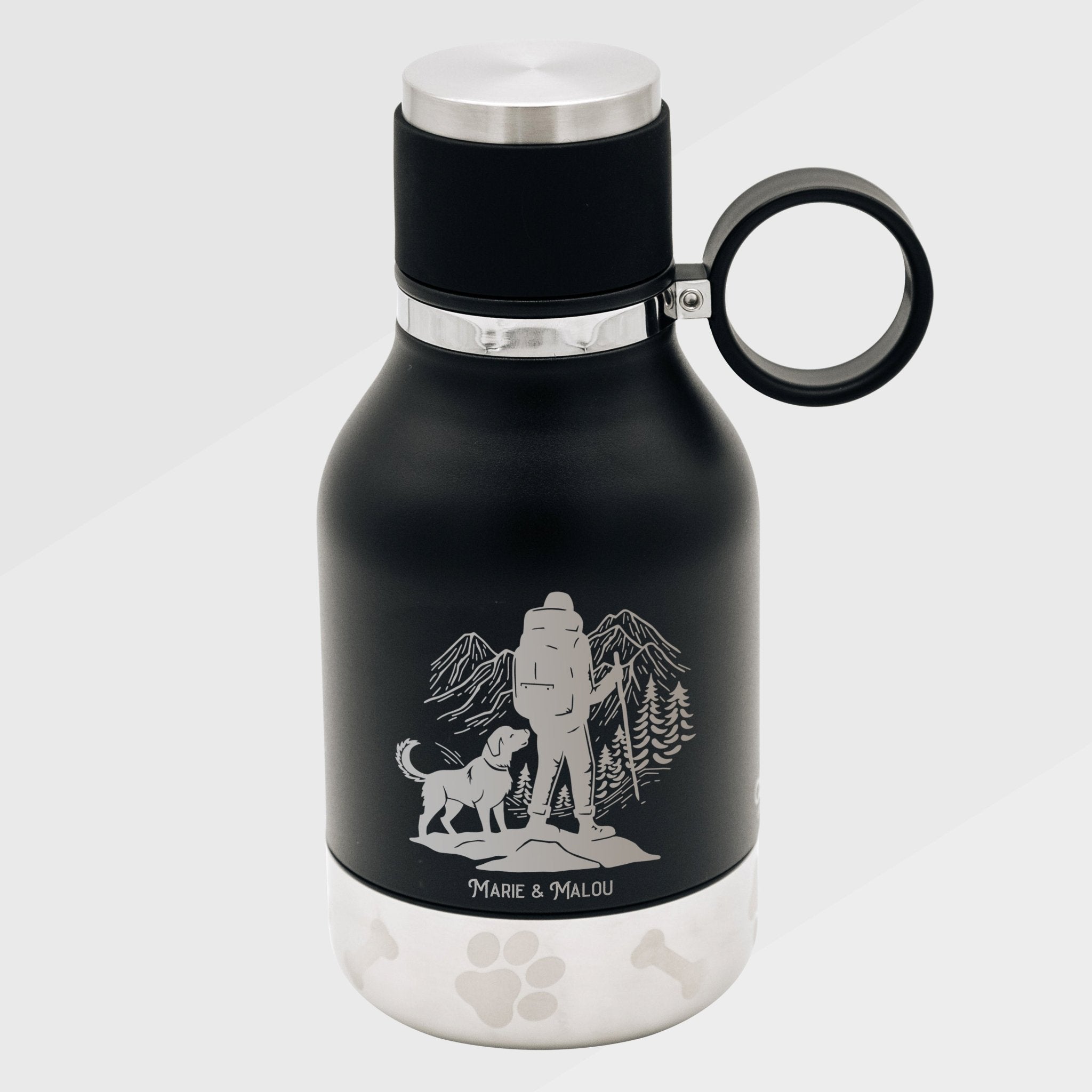 Trinkflasche Buddy klein - Wanderer und Hund - Abenteuernah