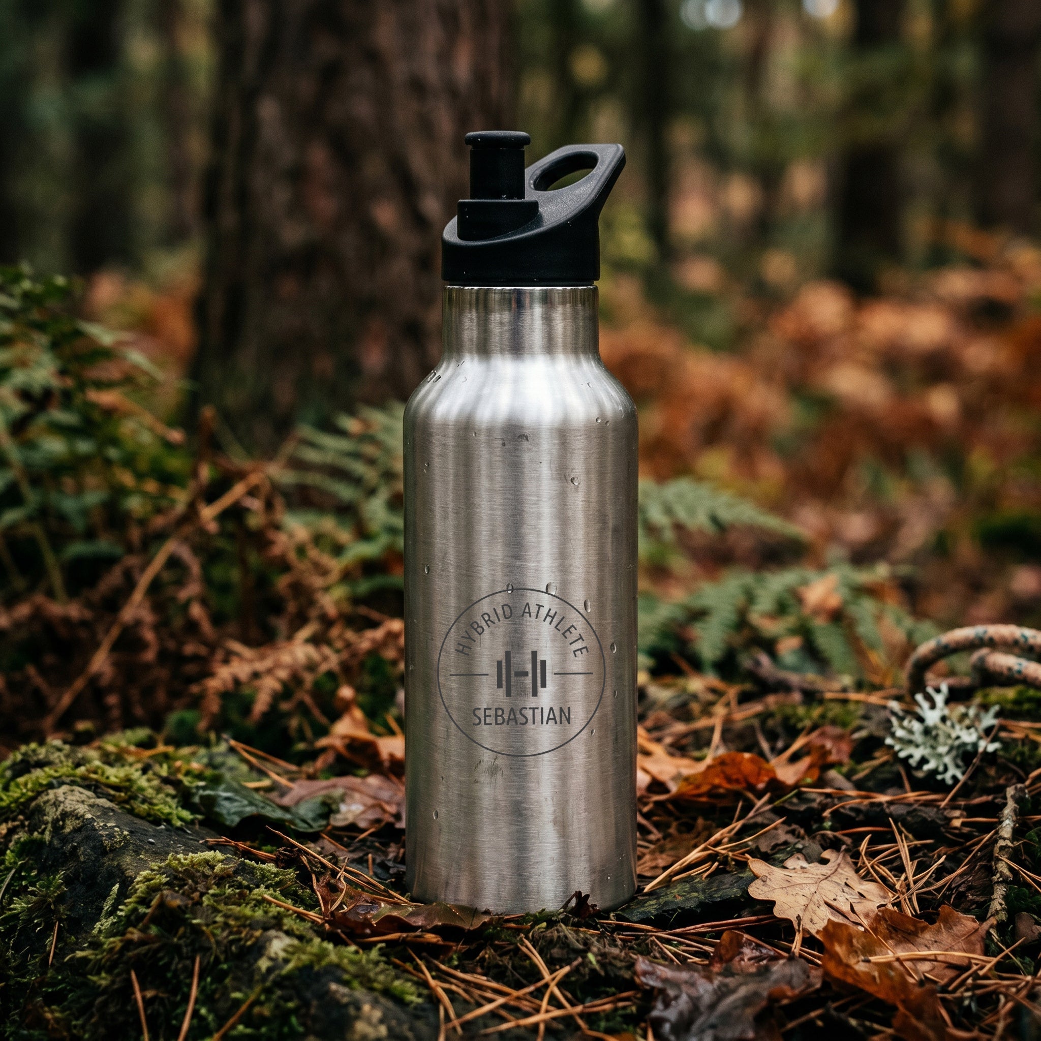 Trinkflasche Edelstahl mit Sportverschluss - Fitness - Abenteuernah