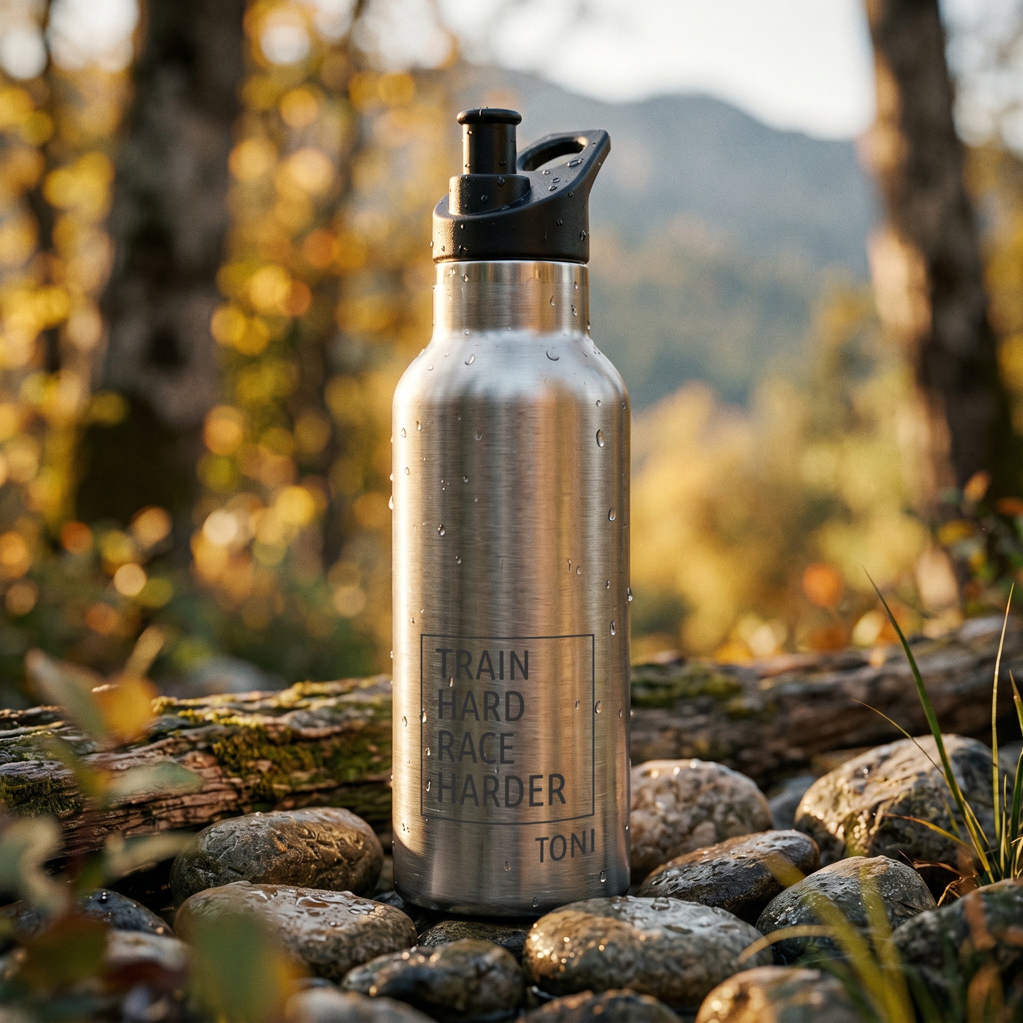 Trinkflasche Edelstahl mit Sportverschluss - Fitness - Abenteuernah