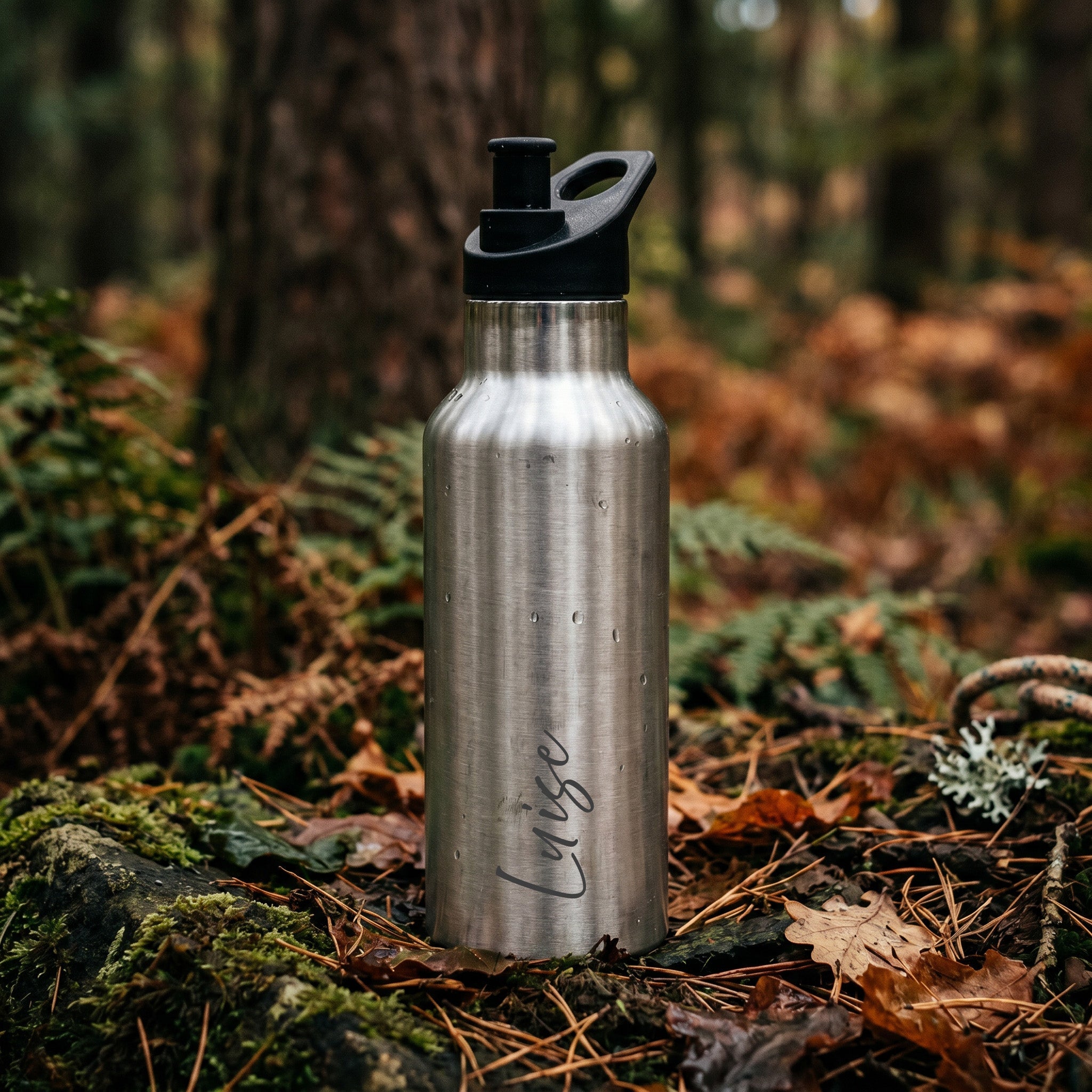 Trinkflasche Edelstahl mit Sportverschluss - personalisiert - Abenteuernah