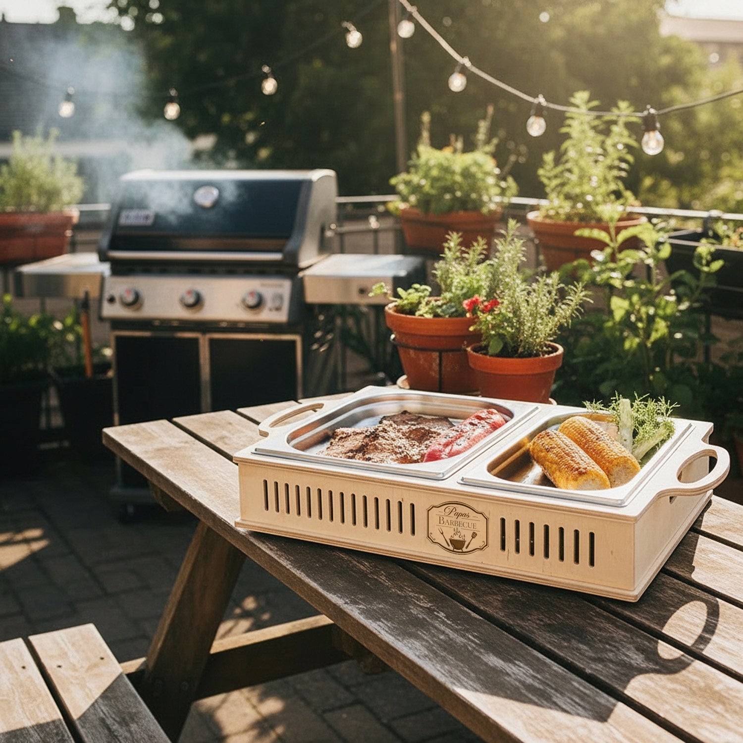 Warmhalteplatte - Papas Barbecue - Abenteuernah