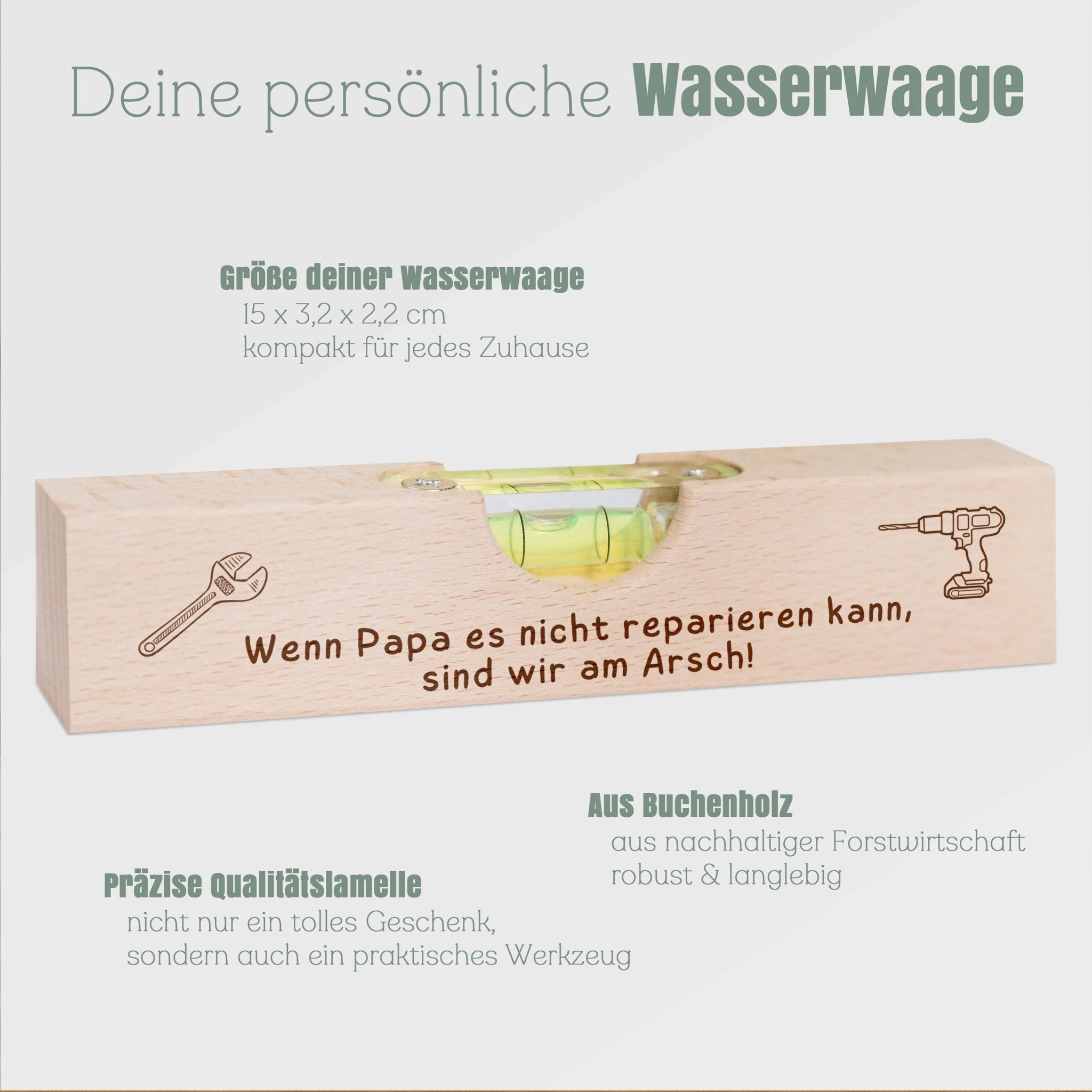 Wasserwaage Holz - Wenn Papa es nicht reparieren kann - Abenteuernah