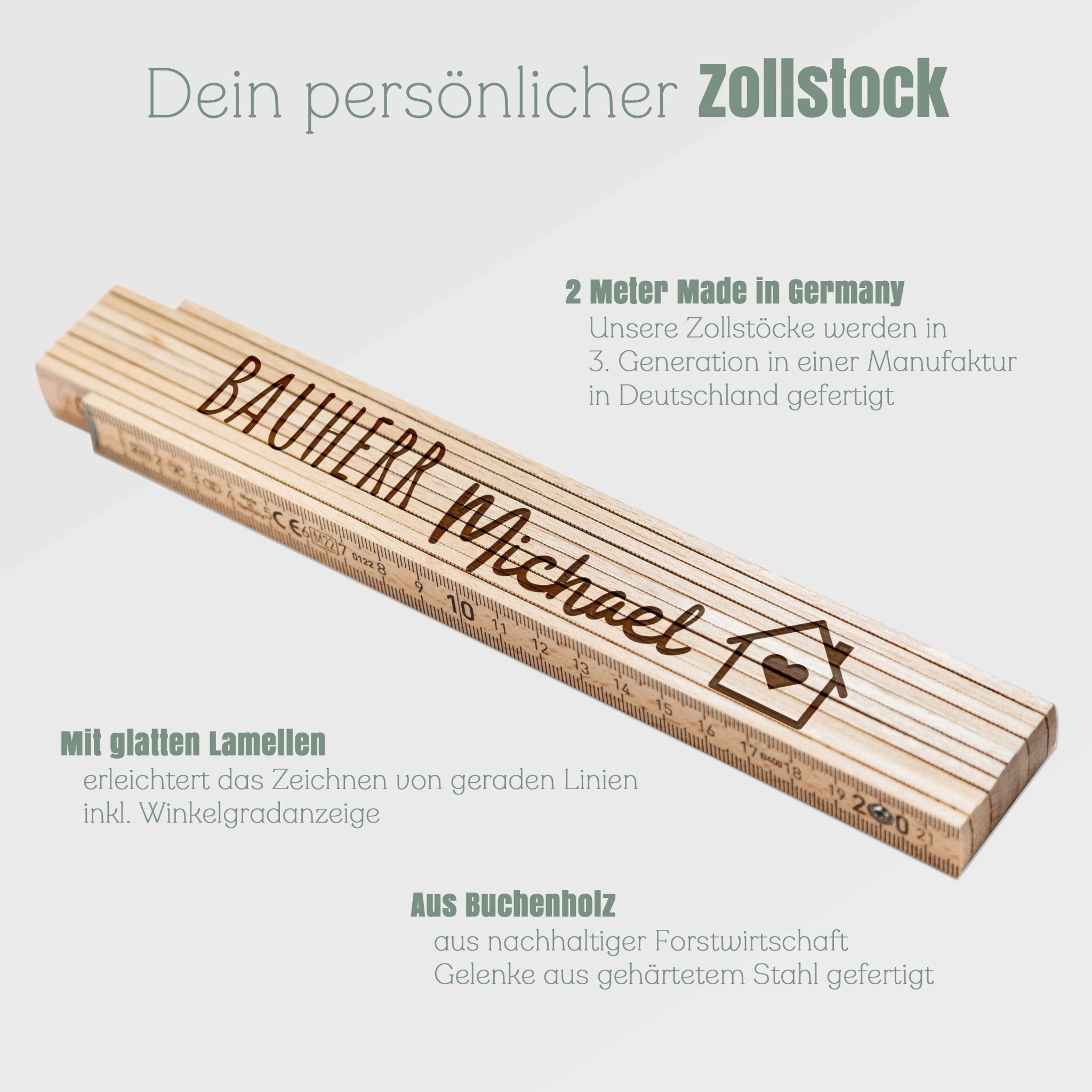 Zollstock personalisiert - Bauherr - Abenteuernah