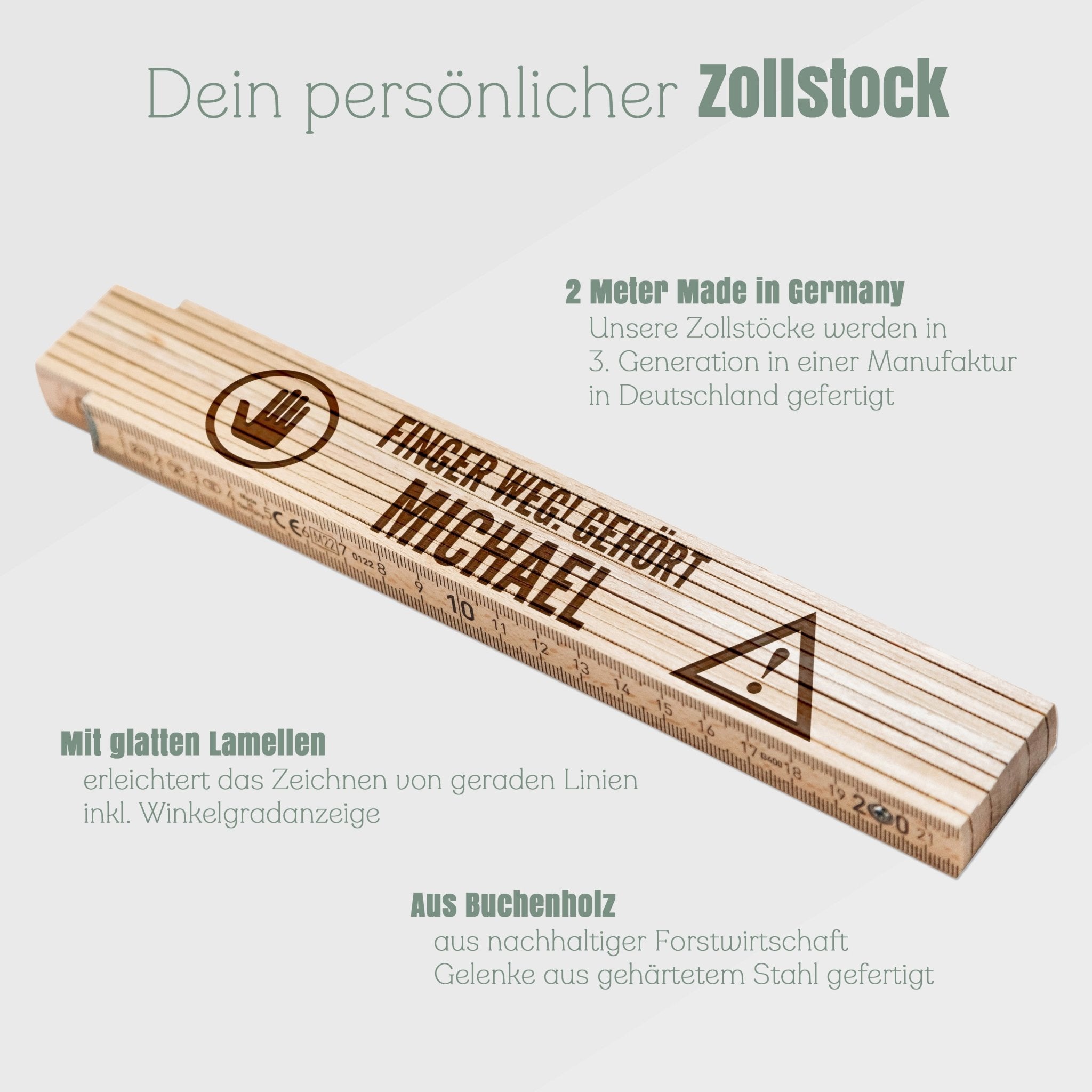 Zollstock personalisiert - Finger weg - Abenteuernah