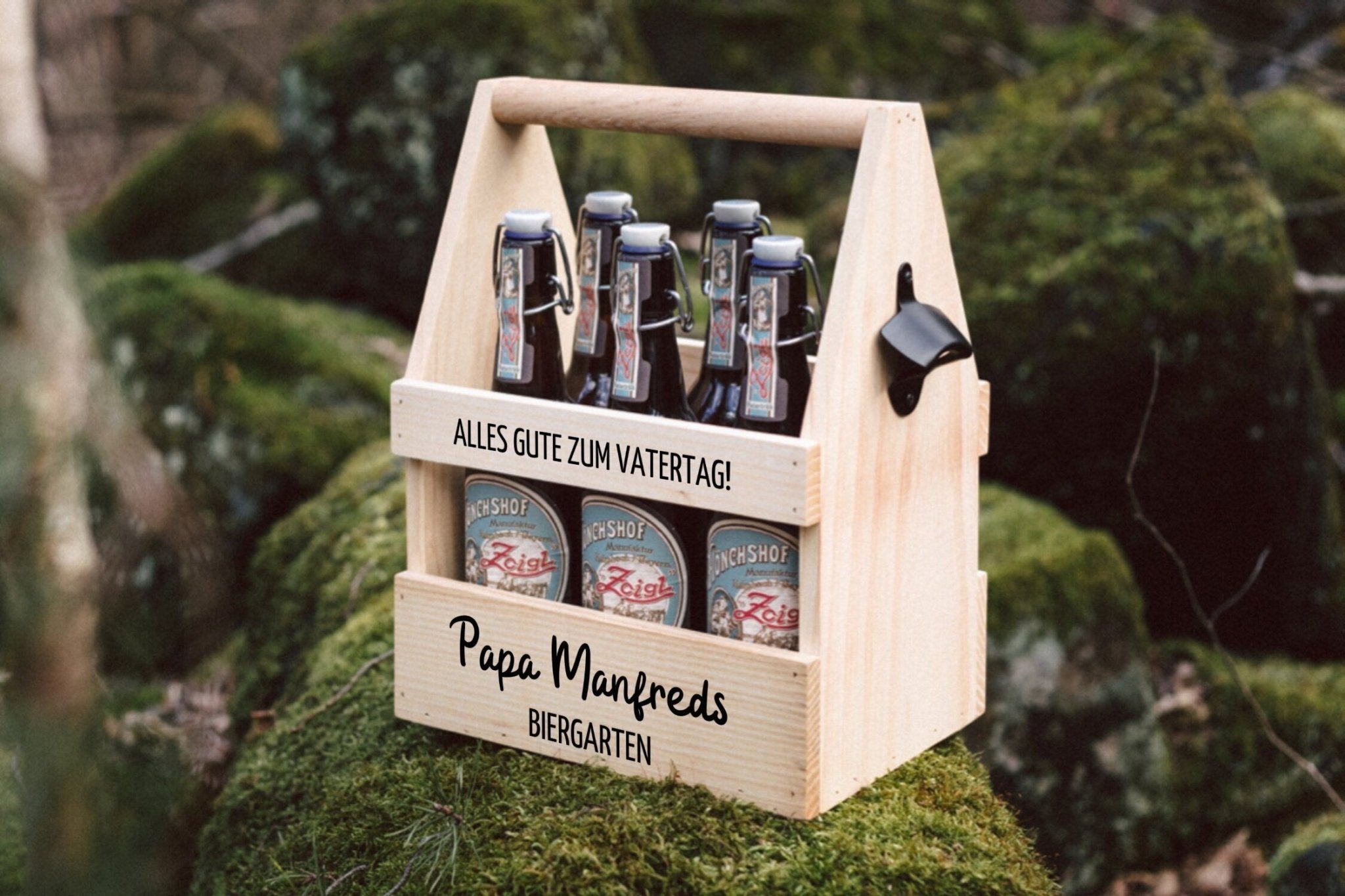 Bierträger Holz - Vatertag Biergarten - Abenteuernah