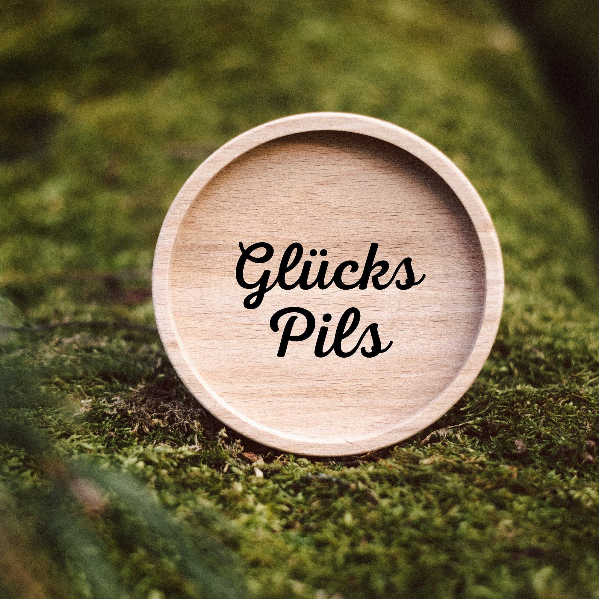 Glasuntersetzer Holz - Glückspils - Abenteuernah