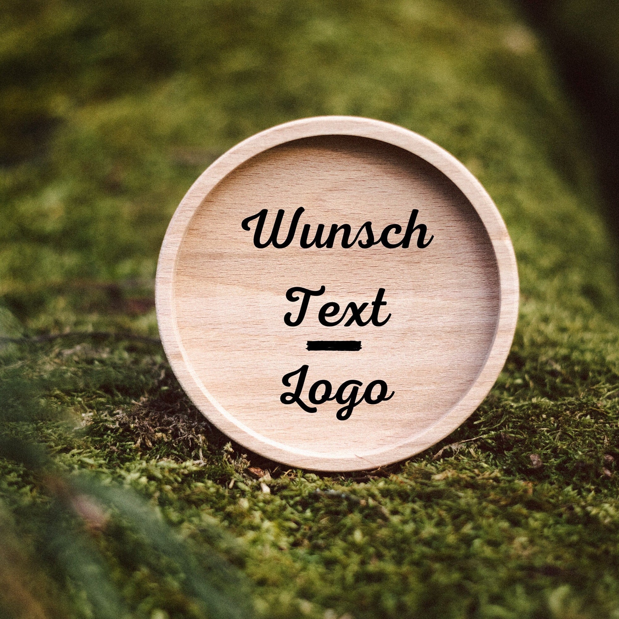 Glasuntersetzer Holz - Wunschtext / Logo - Abenteuernah